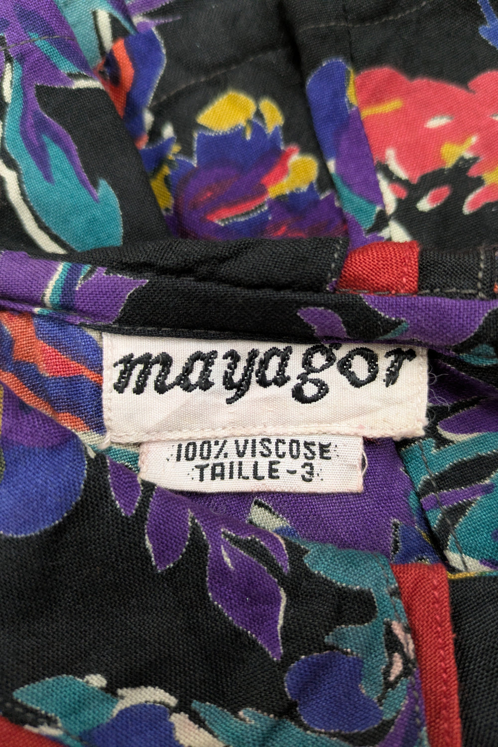 70's Flower Shirt Mayagor France | Reversible Quilted Yoke Blouse