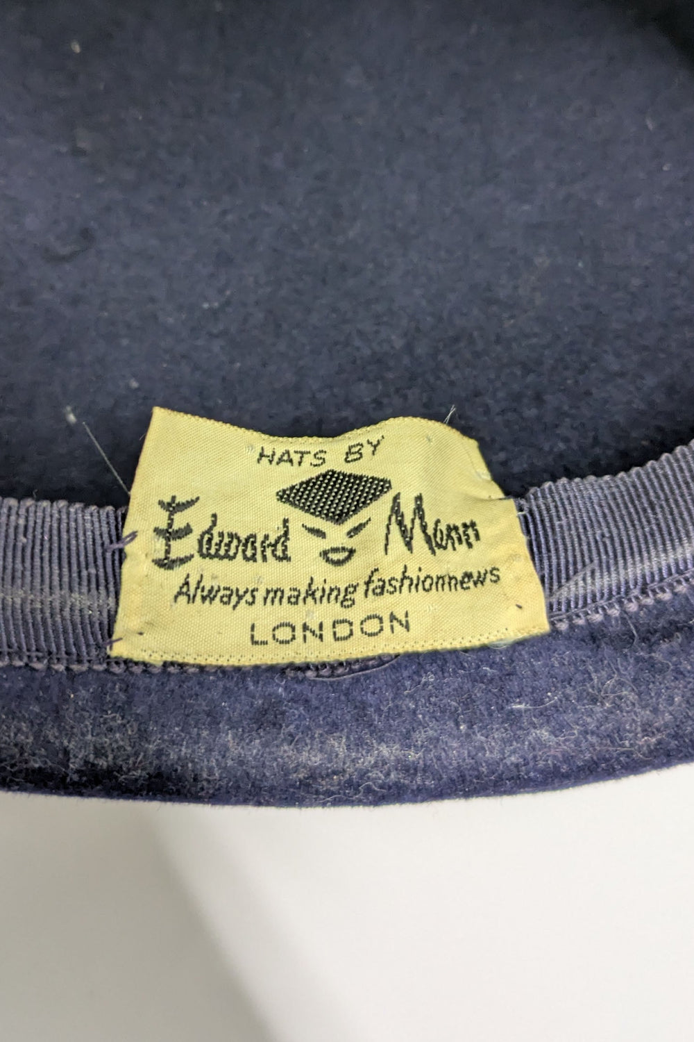 60's Edward Mann Wool Hat | London Vintage Feather Trim