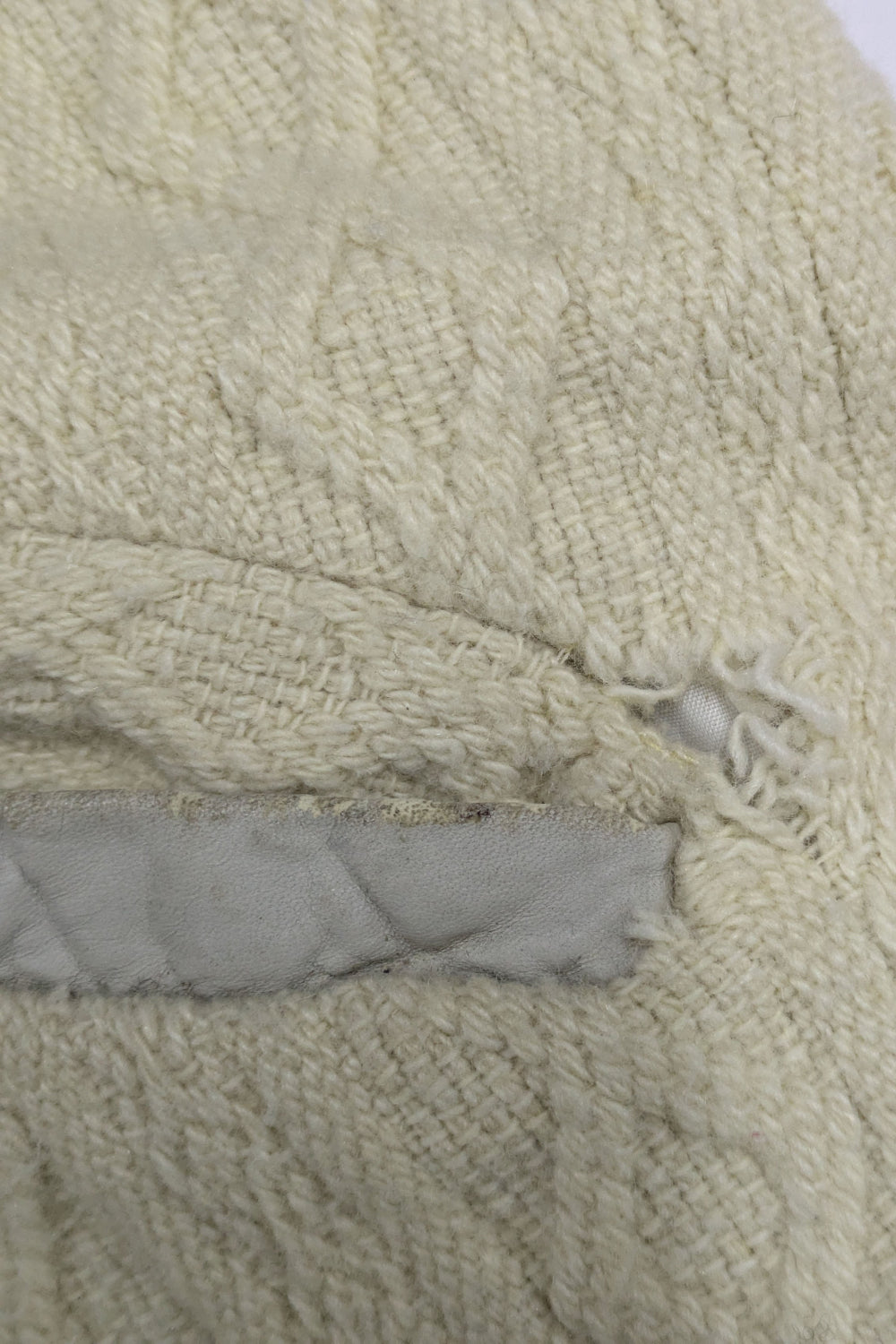 70s BRUTE Knit Duffle Coat | UK Ivory Leather Details Unisex