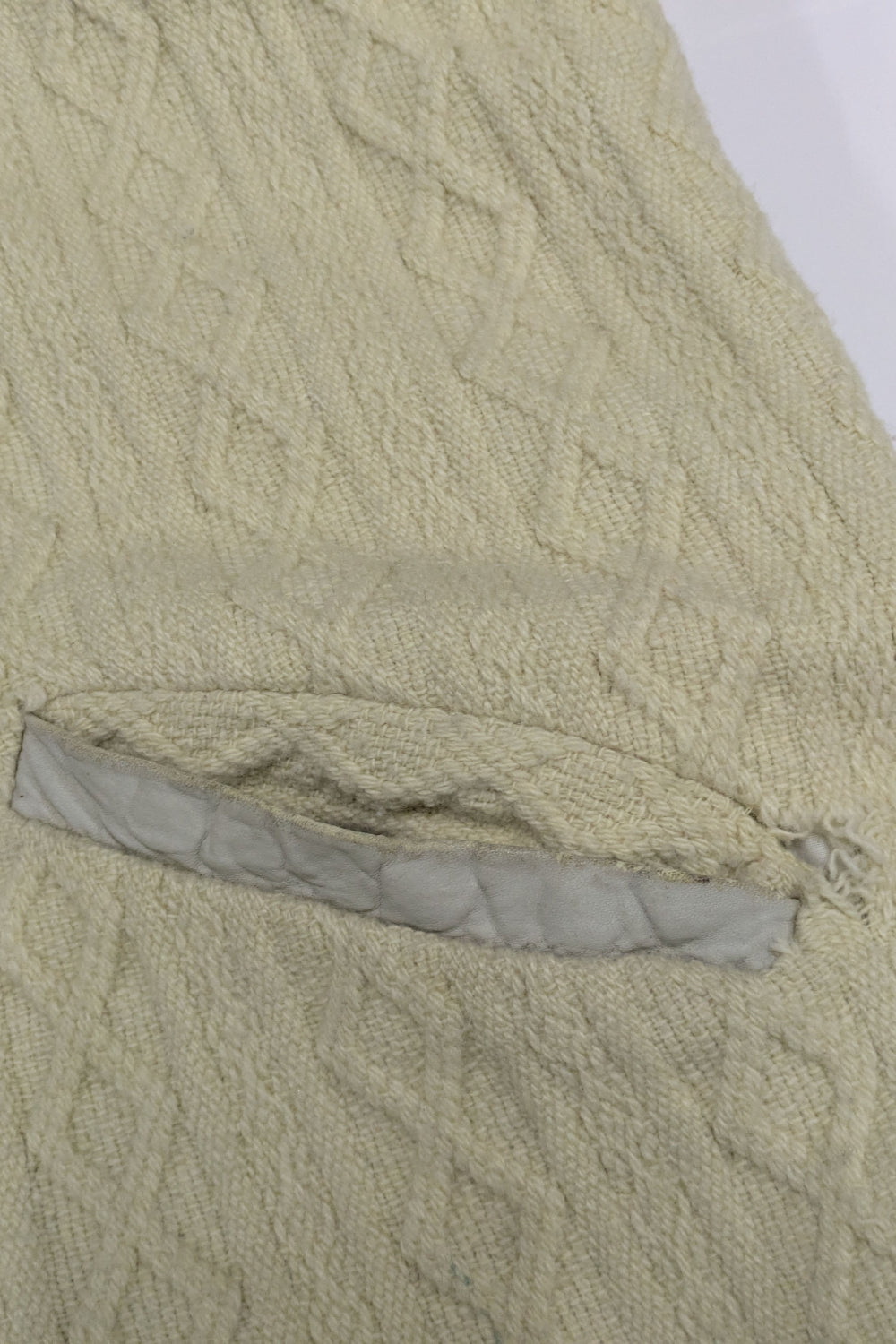 70s BRUTE Knit Duffle Coat | UK Ivory Leather Details Unisex