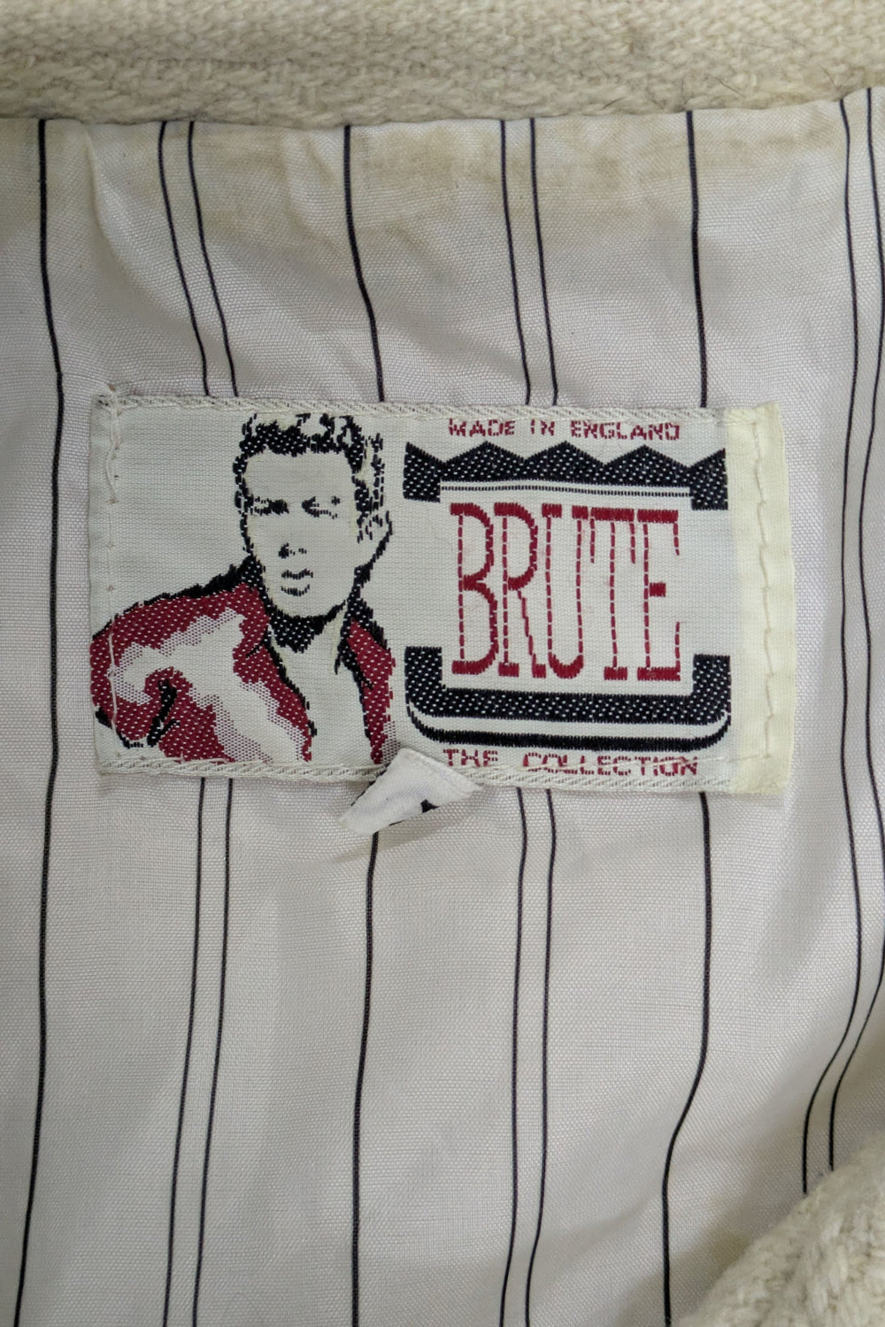 70s BRUTE Knit Duffle Coat | UK Ivory Leather Details Unisex