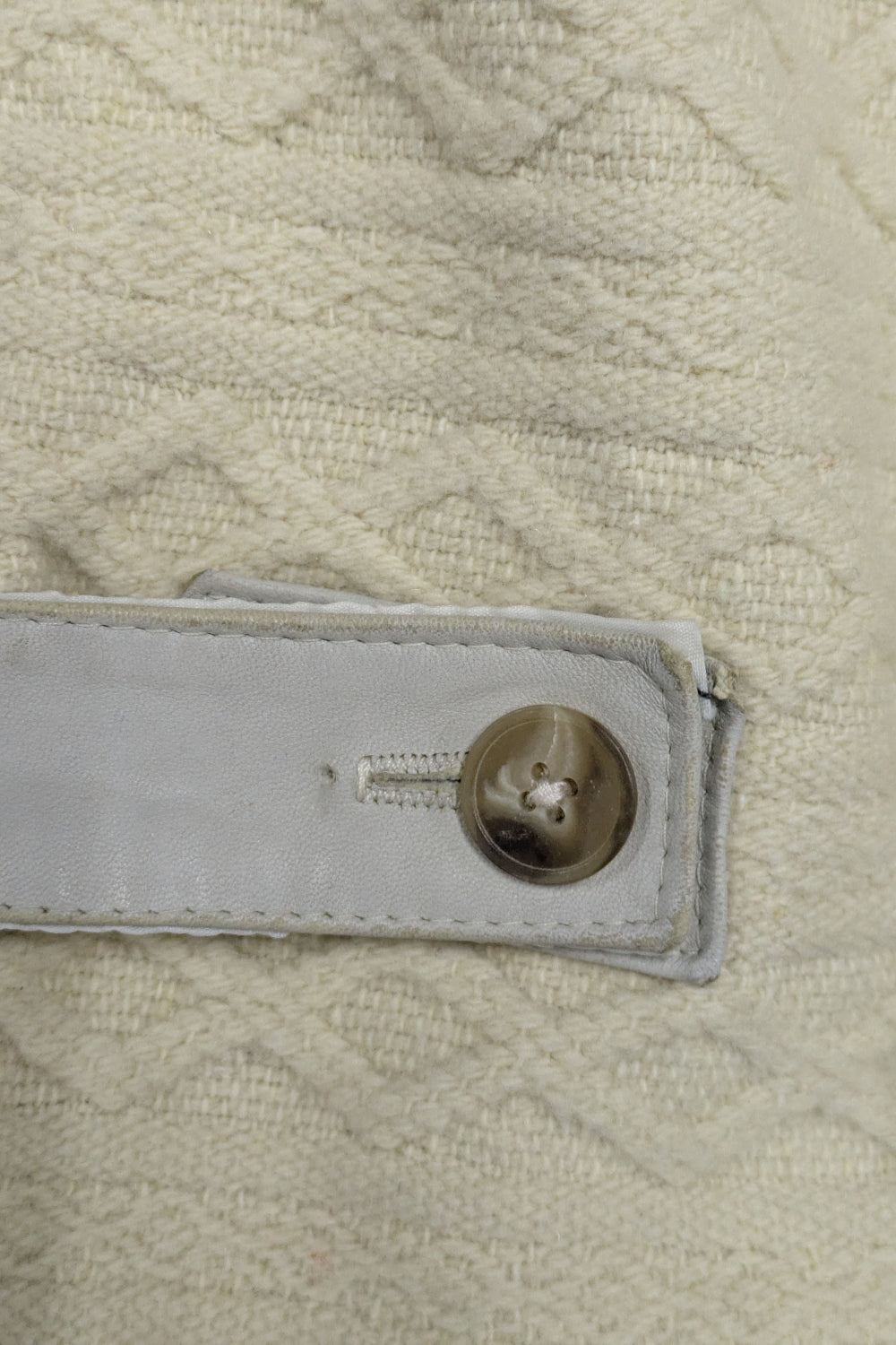 70s BRUTE Knit Duffle Coat | UK Ivory Leather Details Unisex