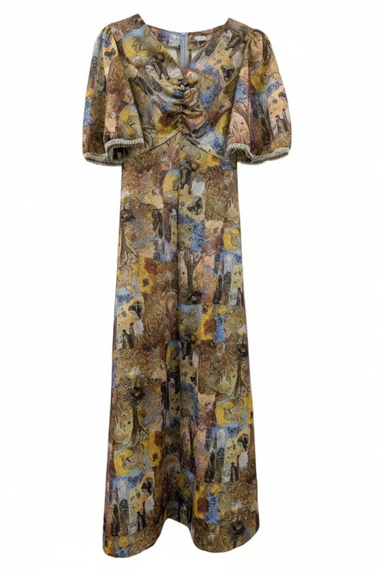 70s Vintage Artistic Maxi dress