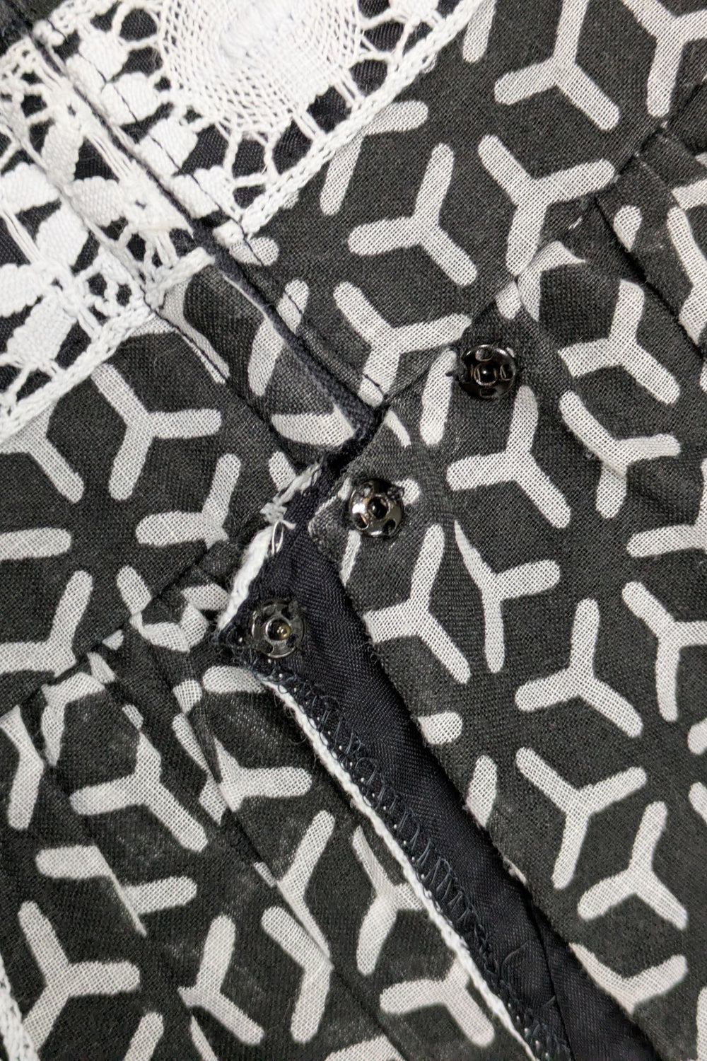 70's Geometric Lace Dress Berkertex England | Balloon Sleeve Maxi Dress