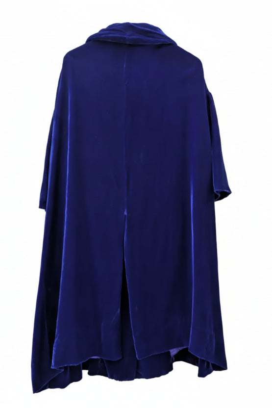 70s Vintage Blue Velvet Opera Cape - European Evening Wear
