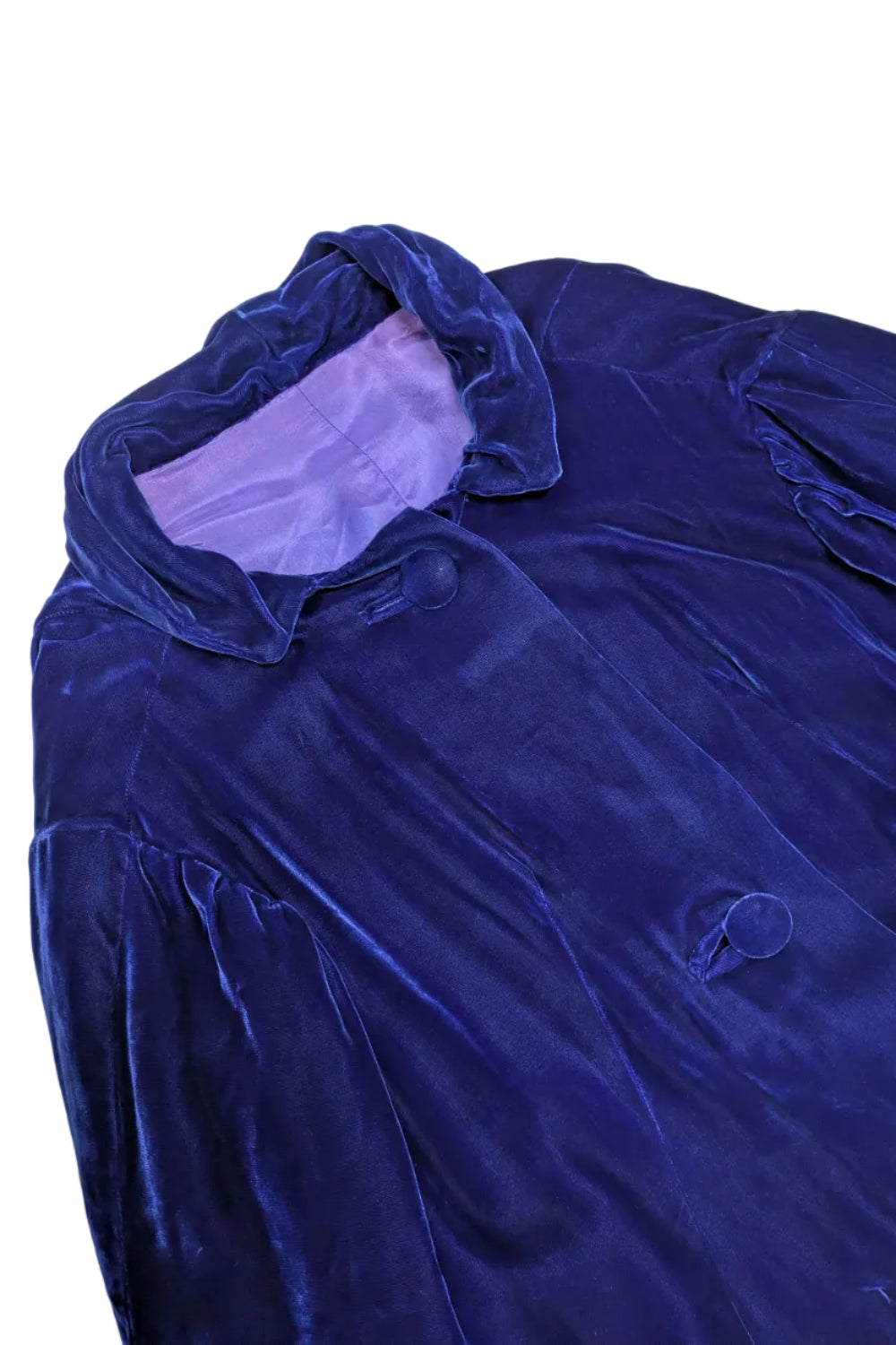 70s Vintage Blue Velvet Opera Cape - European Evening Wear