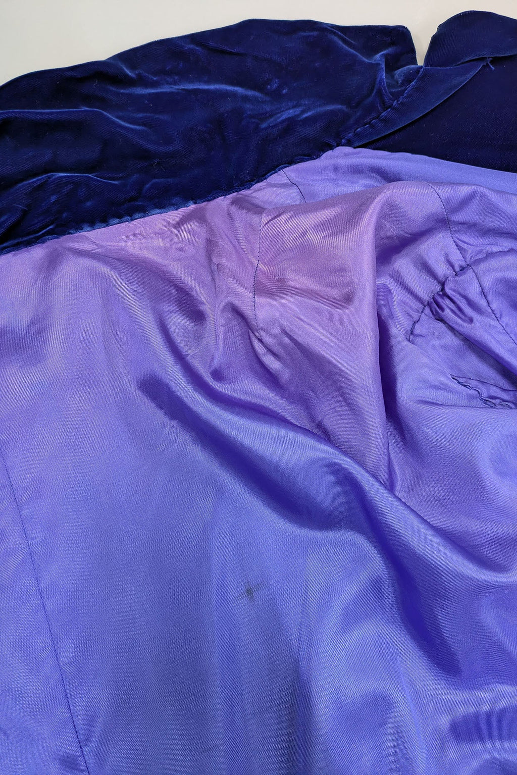 70s Vintage Blue Velvet Opera Cape - European Evening Wear