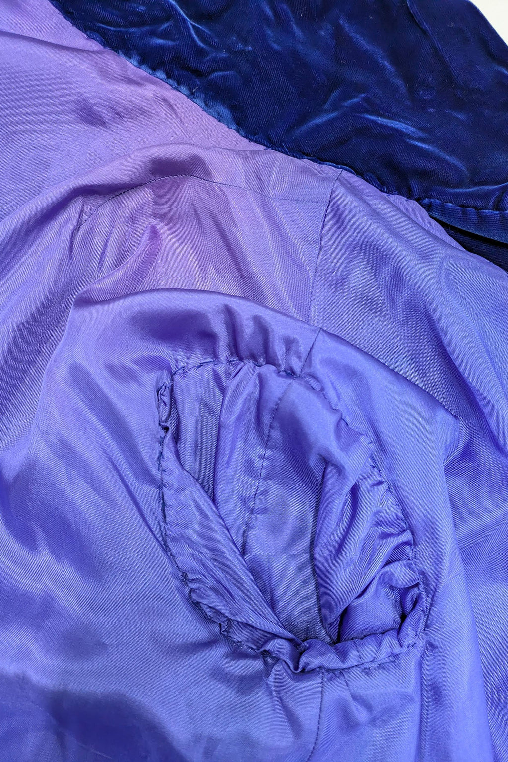 70s Vintage Blue Velvet Opera Cape - European Evening Wear