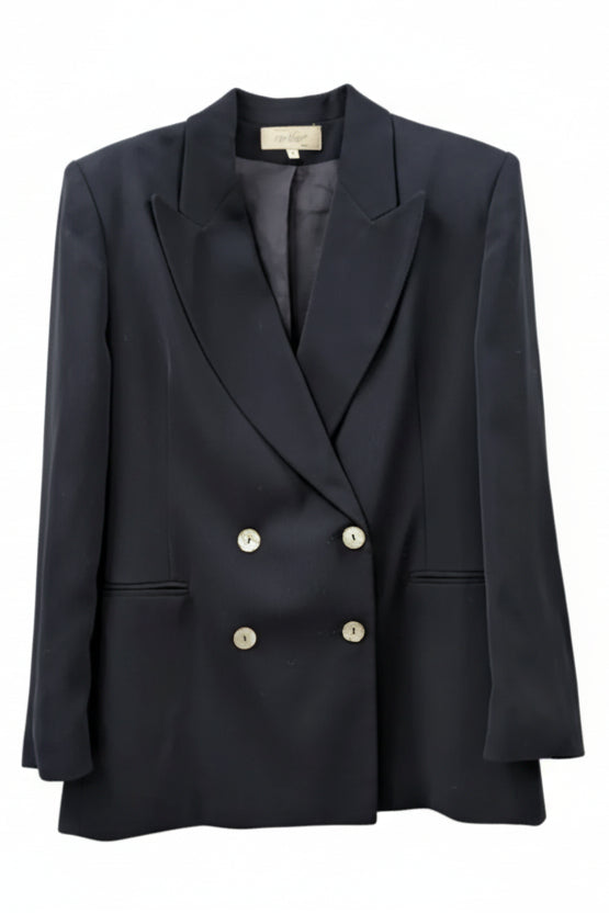 70s Rita Nazzari Double Jacket with Shell Buttons | Paris Navy