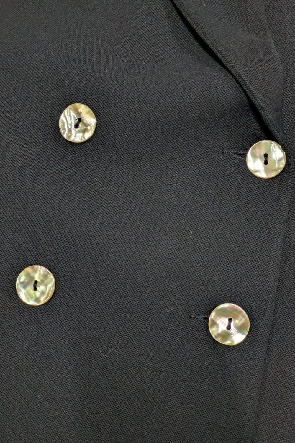 70s Rita Nazzari Double Jacket with Shell Buttons | Paris Navy