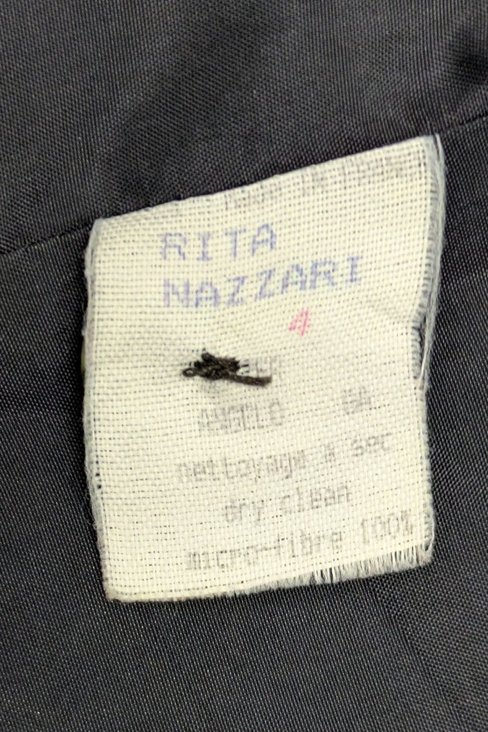 70s Rita Nazzari Double Jacket with Shell Buttons | Paris Navy