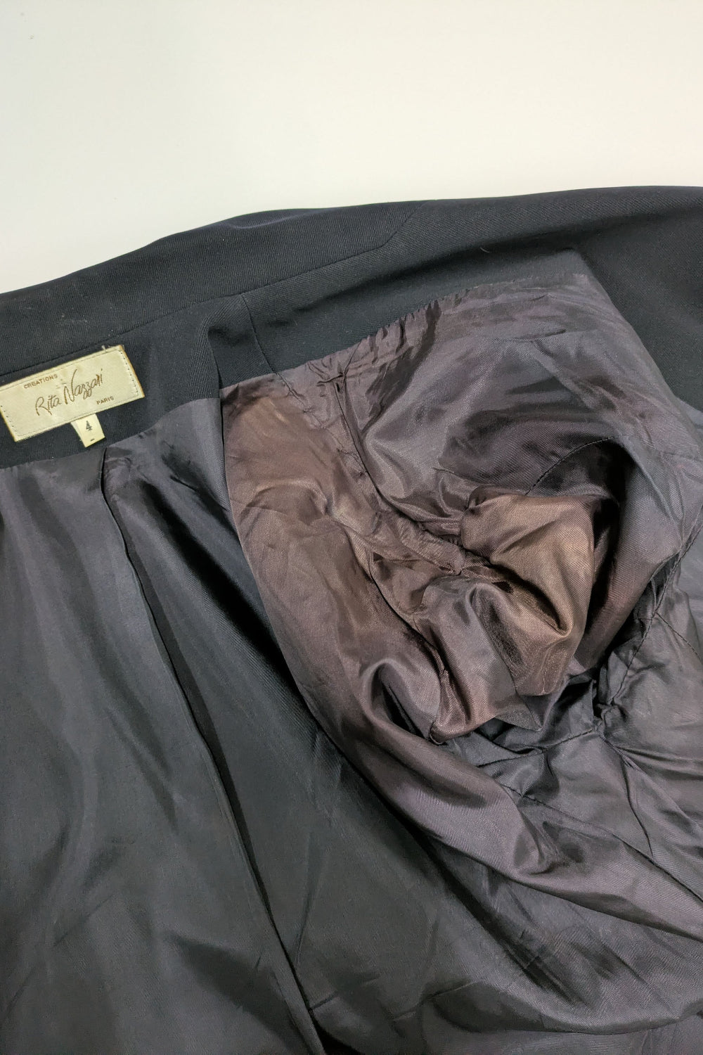 70s Rita Nazzari Double Jacket with Shell Buttons | Paris Navy