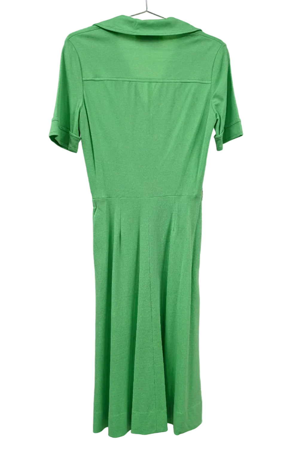 70's Green Sheath Dress Colin Glascoe England | Shiny Stretch Dress