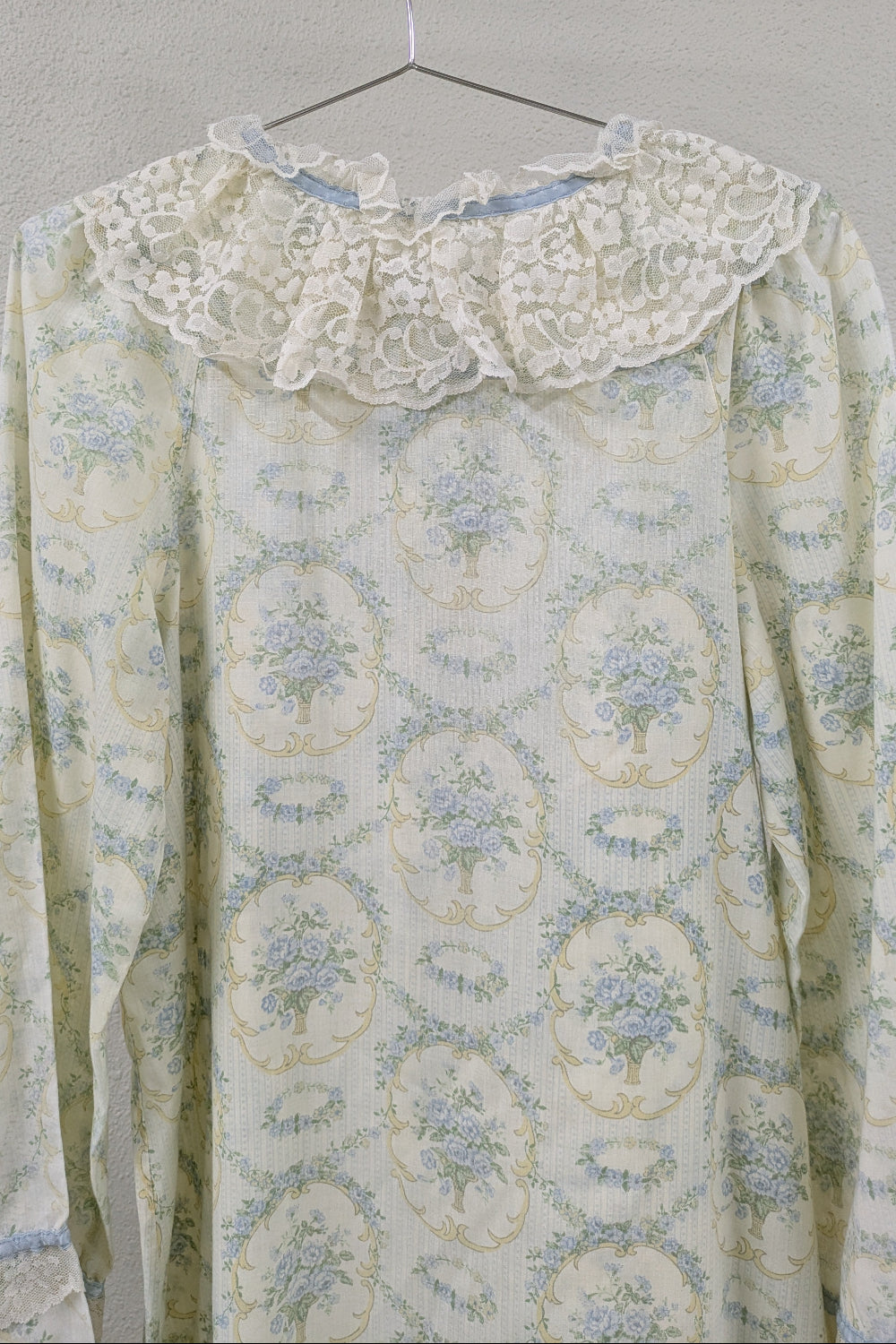 70's Night Gown London Vintage | Victorian Lace Cotton Dress
