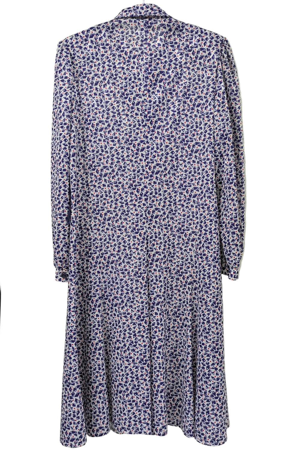 70's Eastex Midi Dress UK Vintage | Marine Style Puff Shoulder Dress