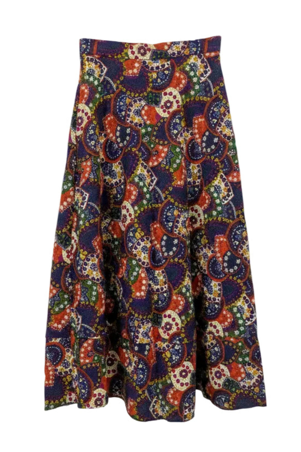 70's Martinique Skirt Vintage | Two Tier Hem Cotton Maxi Skirt