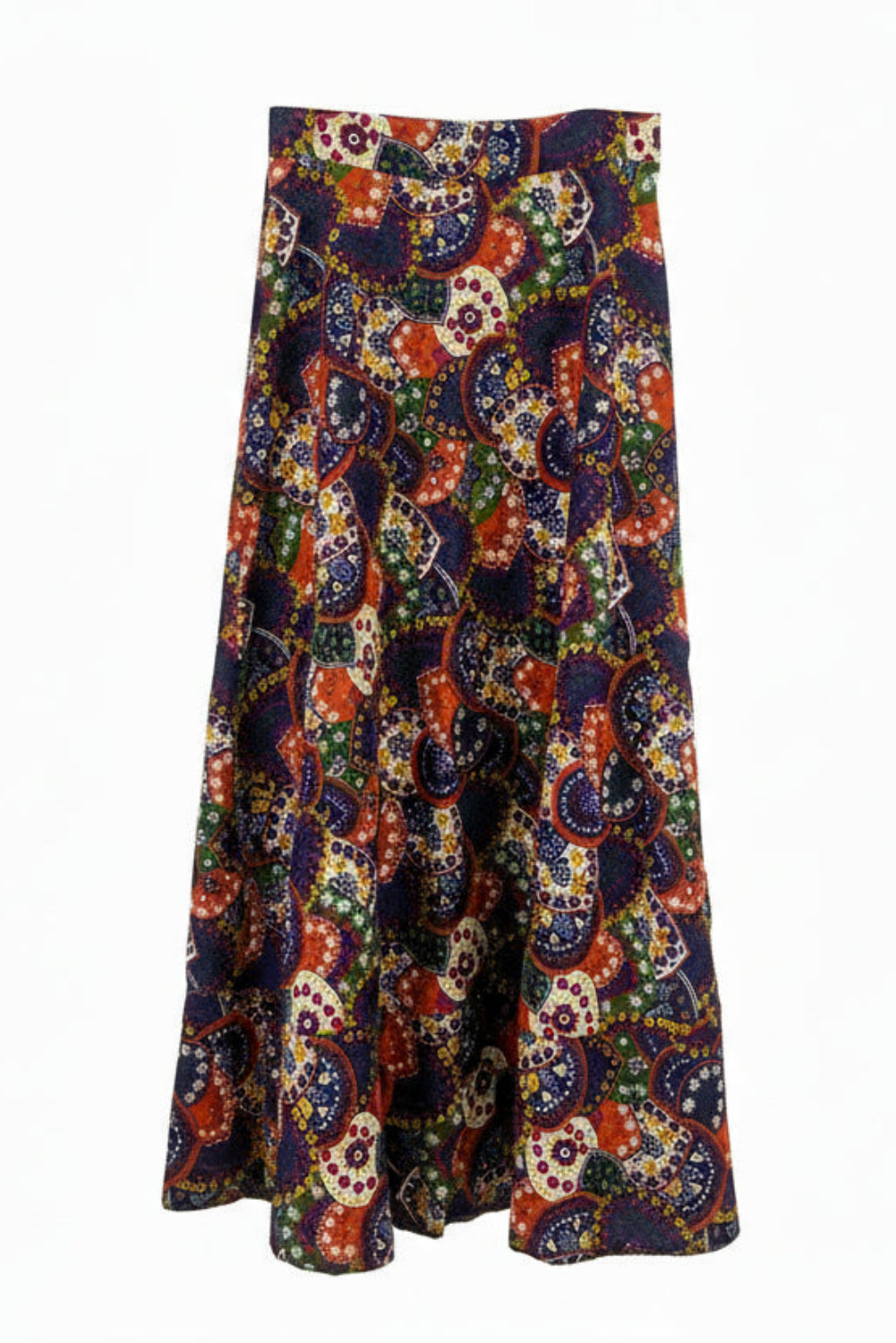 70's Martinique Skirt Vintage | Two Tier Hem Cotton Maxi Skirt