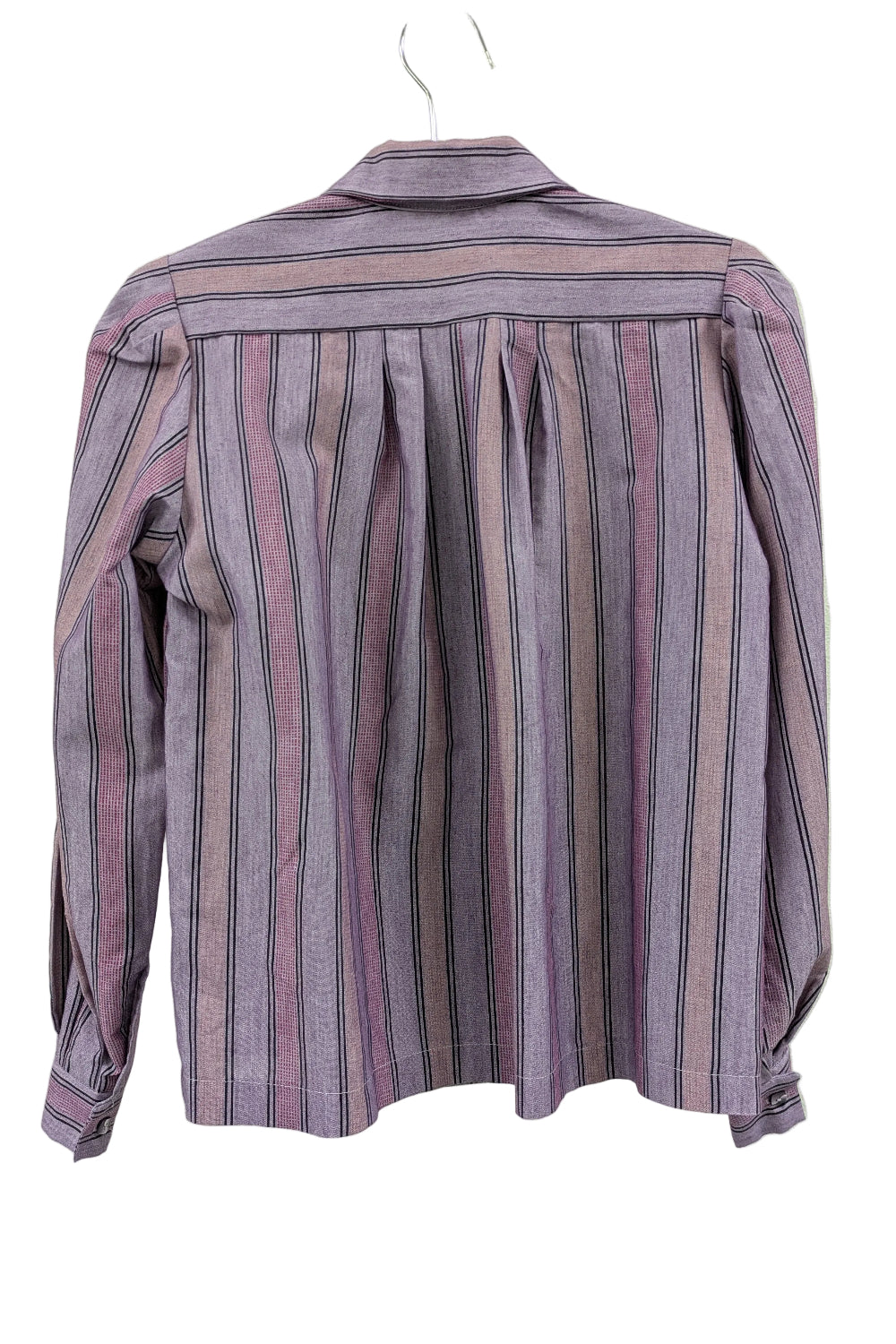 80's Striped Shirt Vintage | Victorian Blouse Purple Stripe