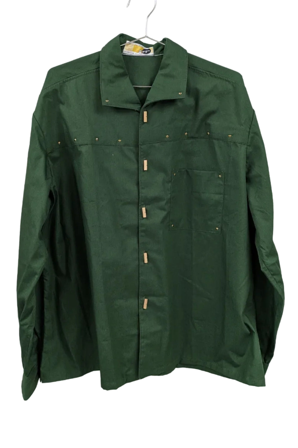 70s Deadstock French Toggle Button Kahki Work Shirt - Ferjane