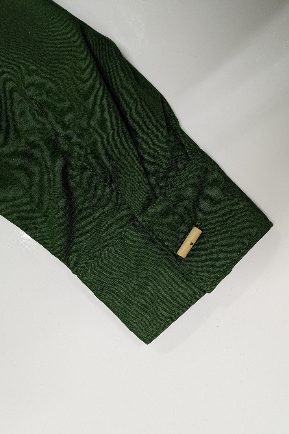 70s Deadstock French Toggle Button Kahki Work Shirt - Ferjane