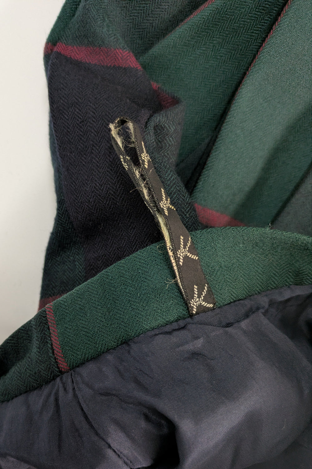 70s tartan checked pleats skirt made in Germany