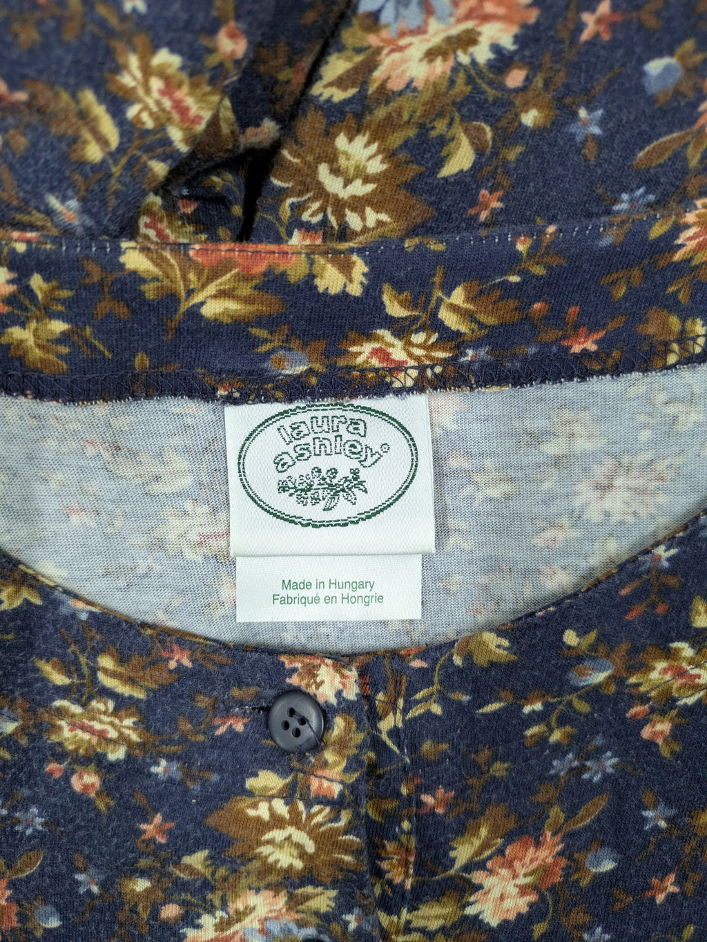 70's Laura Ashley Dress Navy
