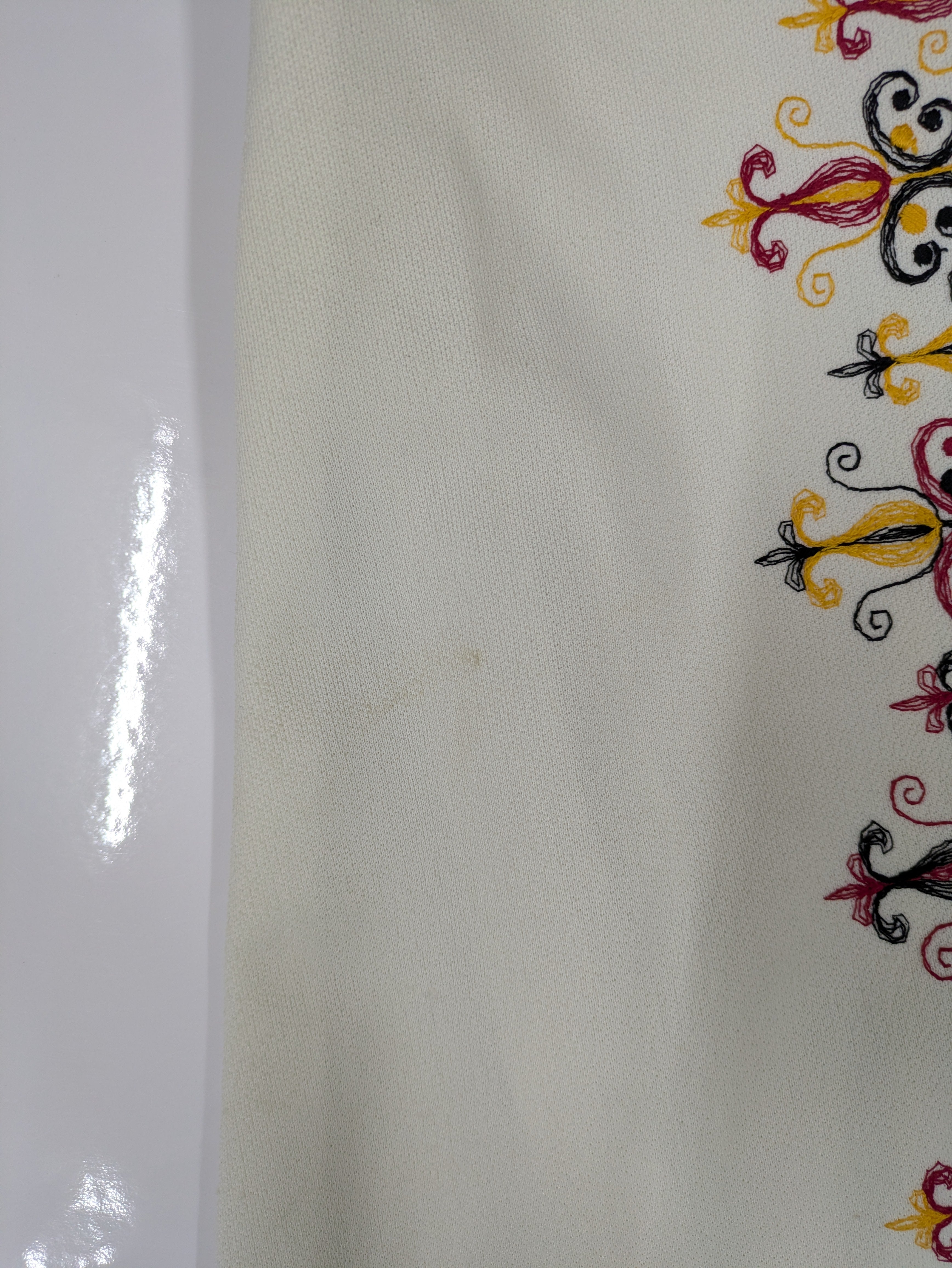 60's Trevira Embroidered Dress White