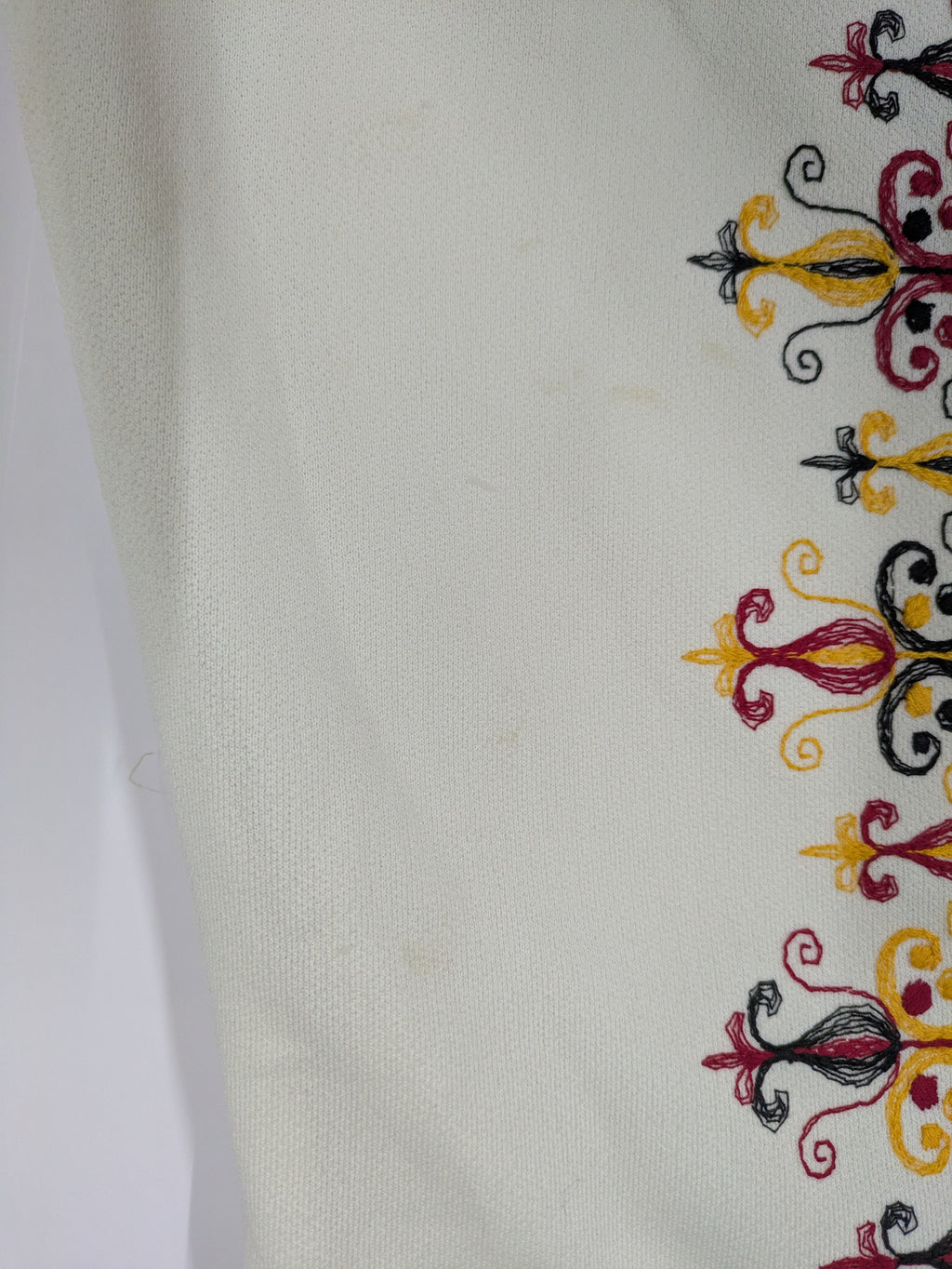 60's Trevira Embroidered Dress White