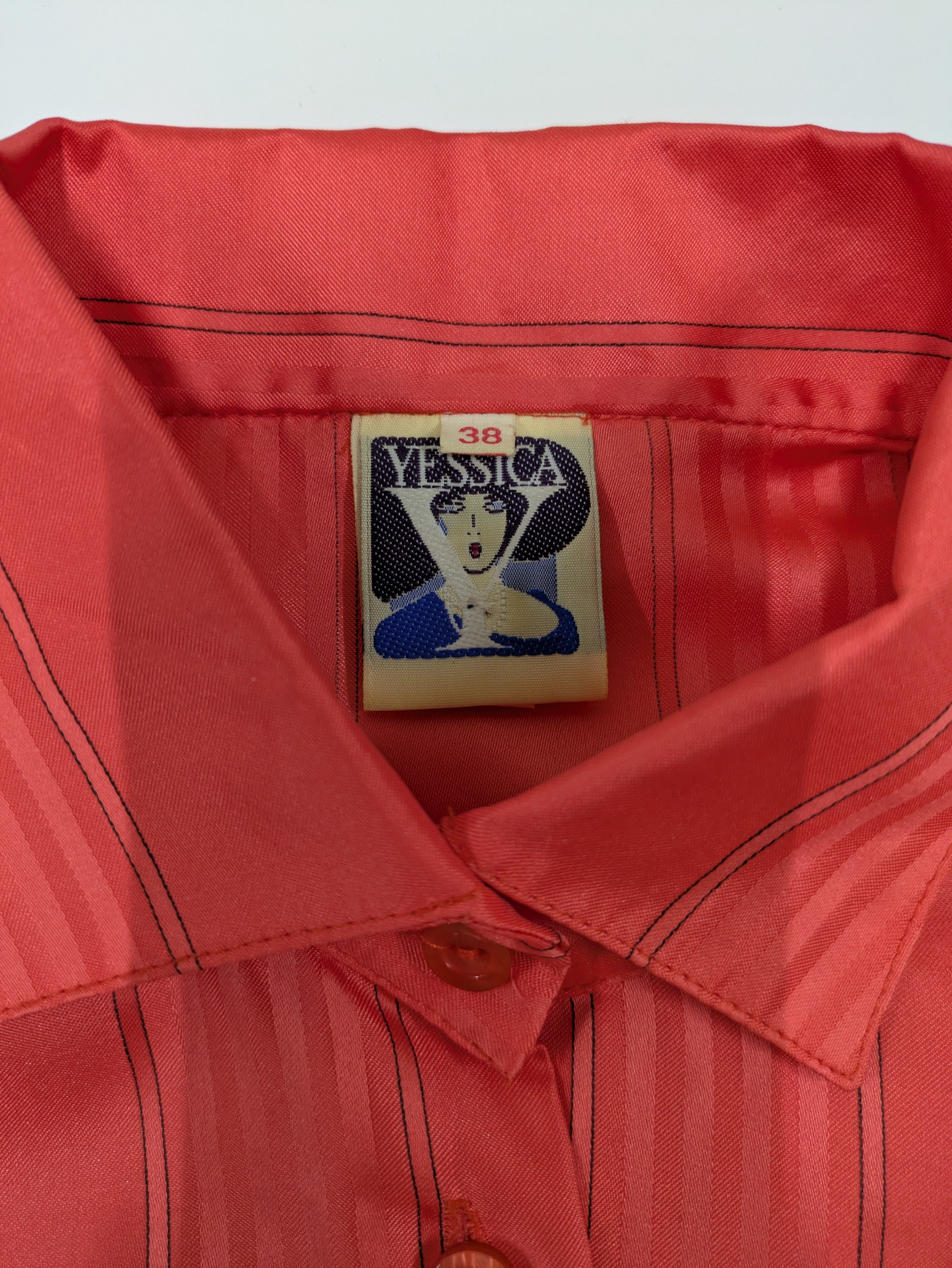 90s YESSICA Half Sleeve Shirt Red
