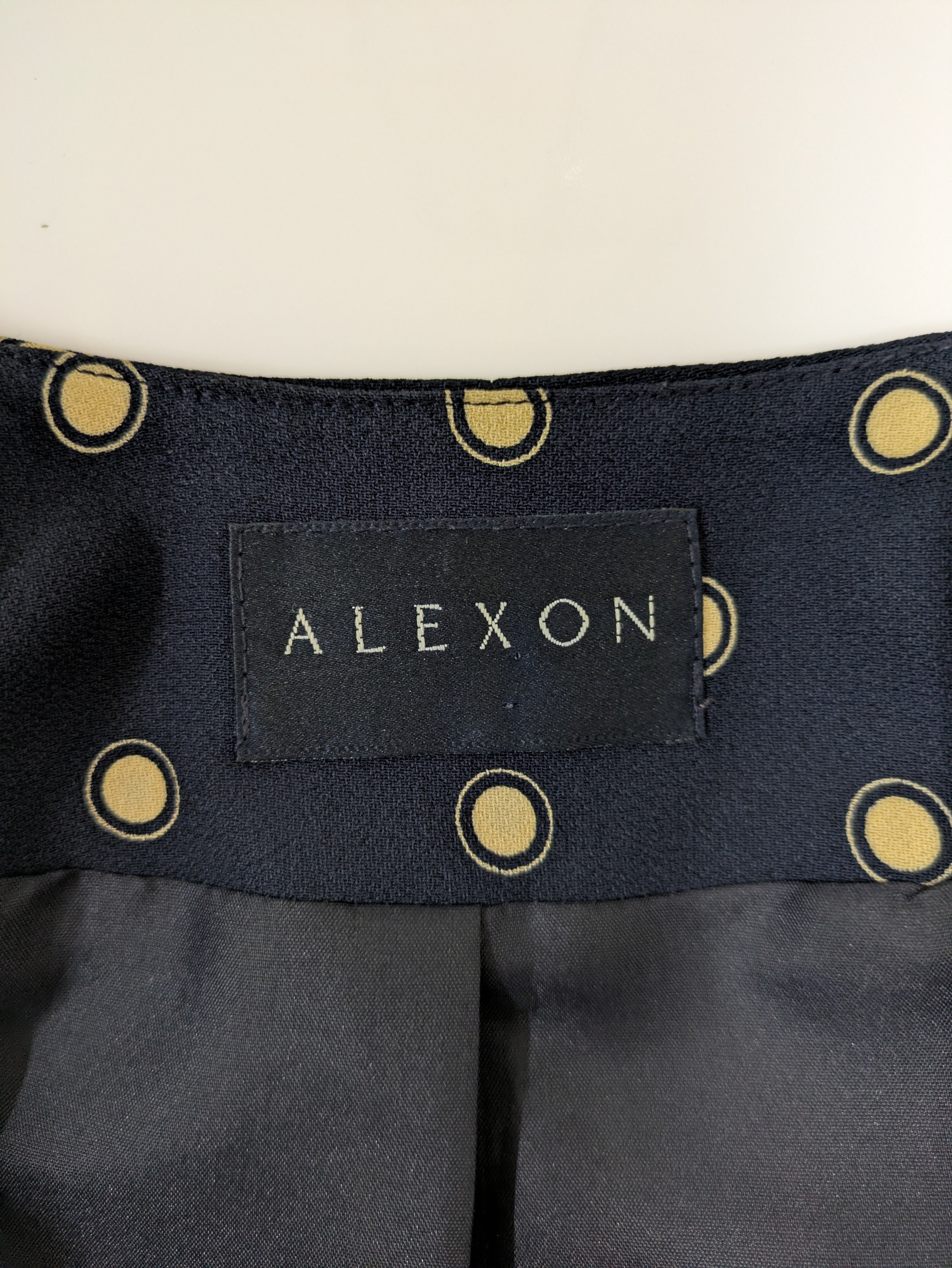 80s ALEXON Polka Dot Half Sleeve Jacket Navy