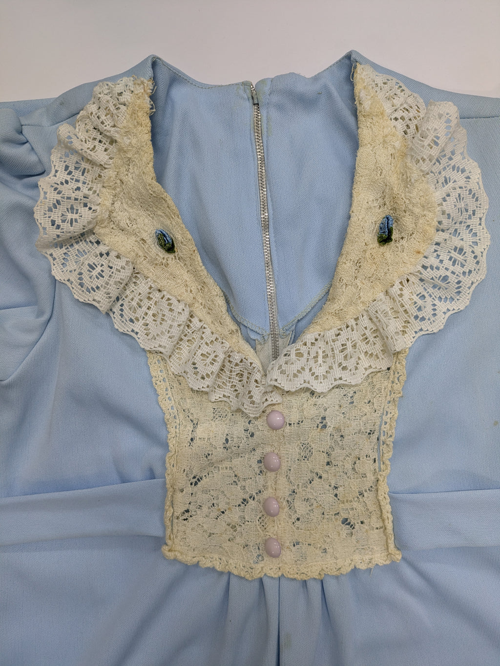 60's-70's Vintage Dress Light Blue