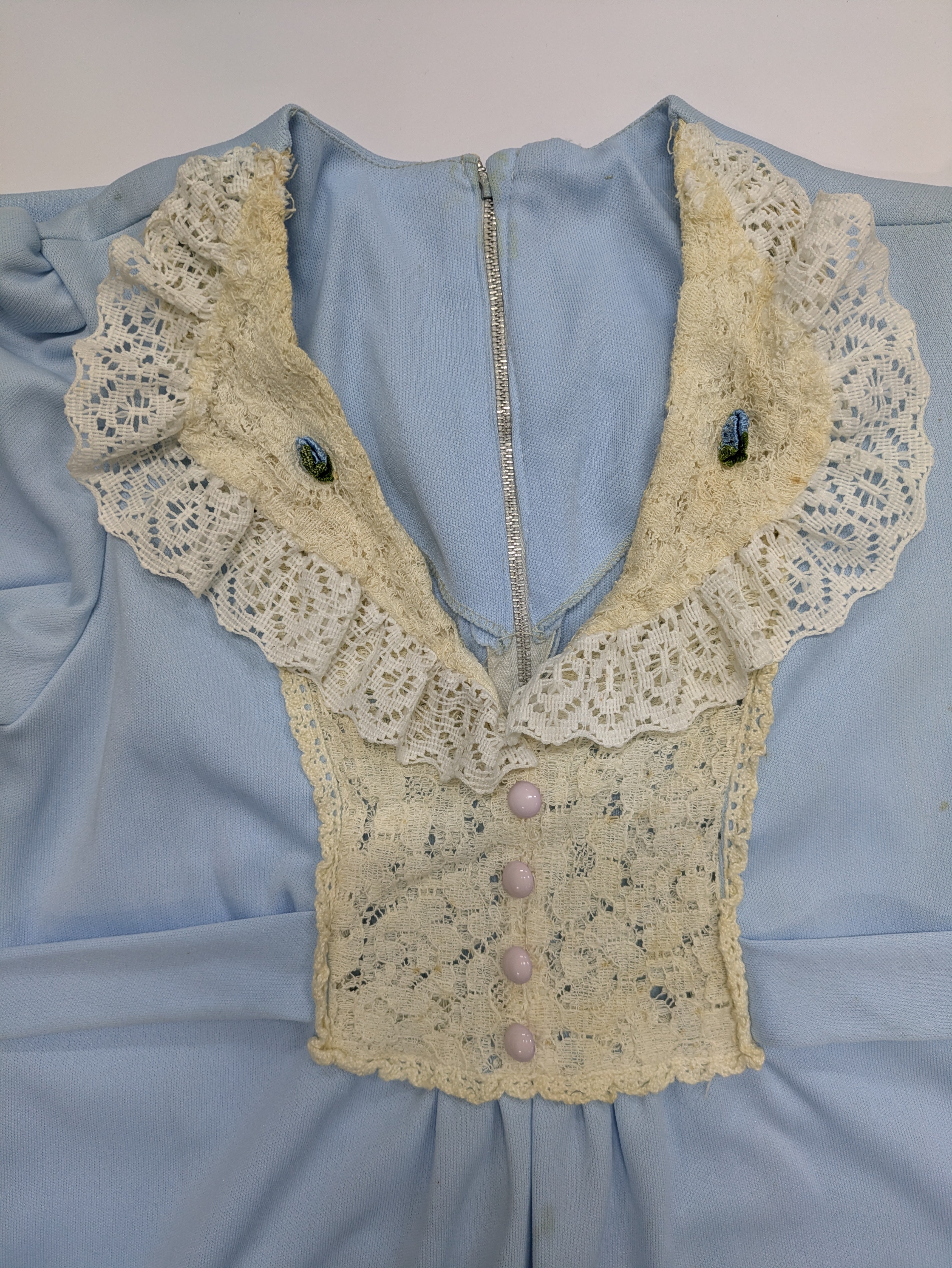 60's-70's Vintage Dress Light Blue