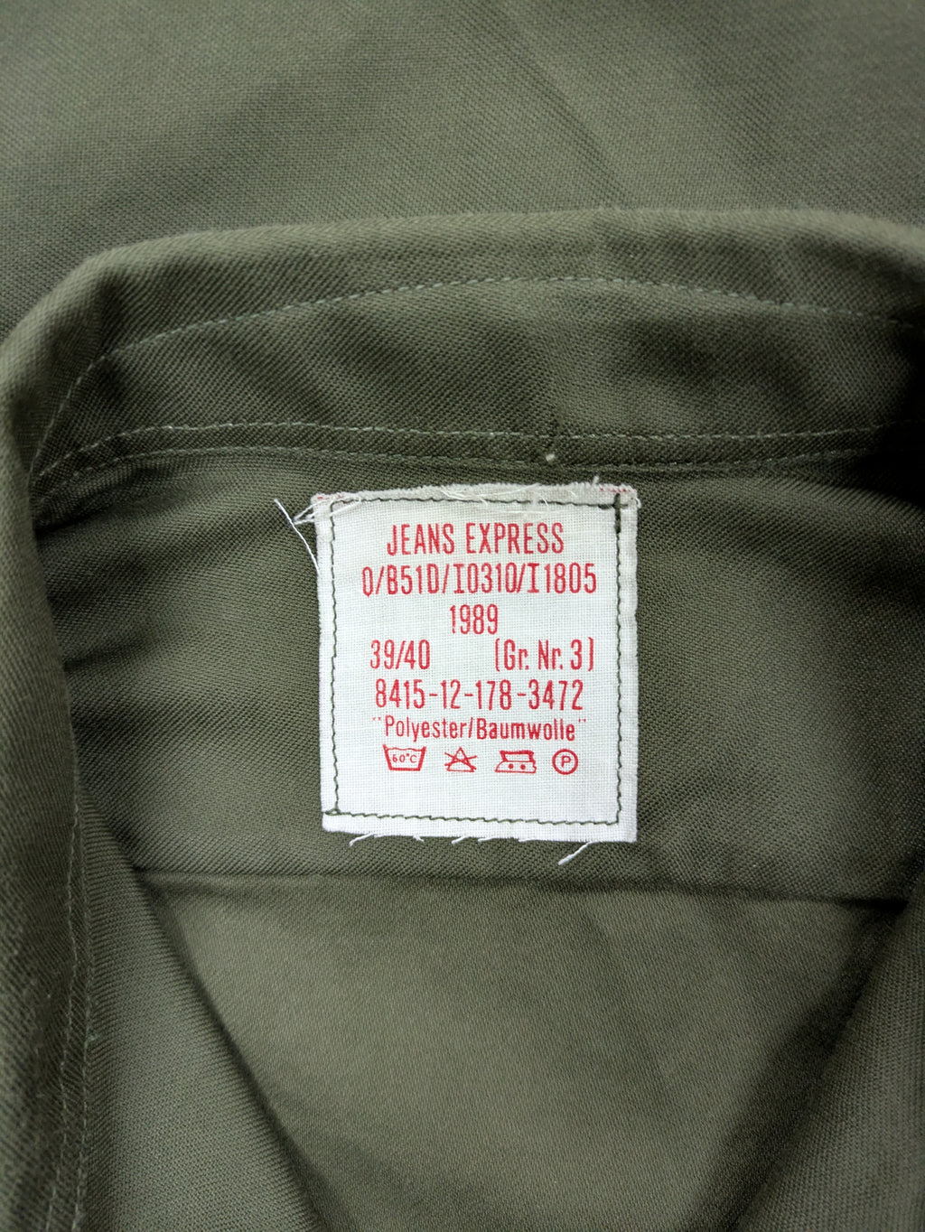 1989 West German Military Shirt Khaki