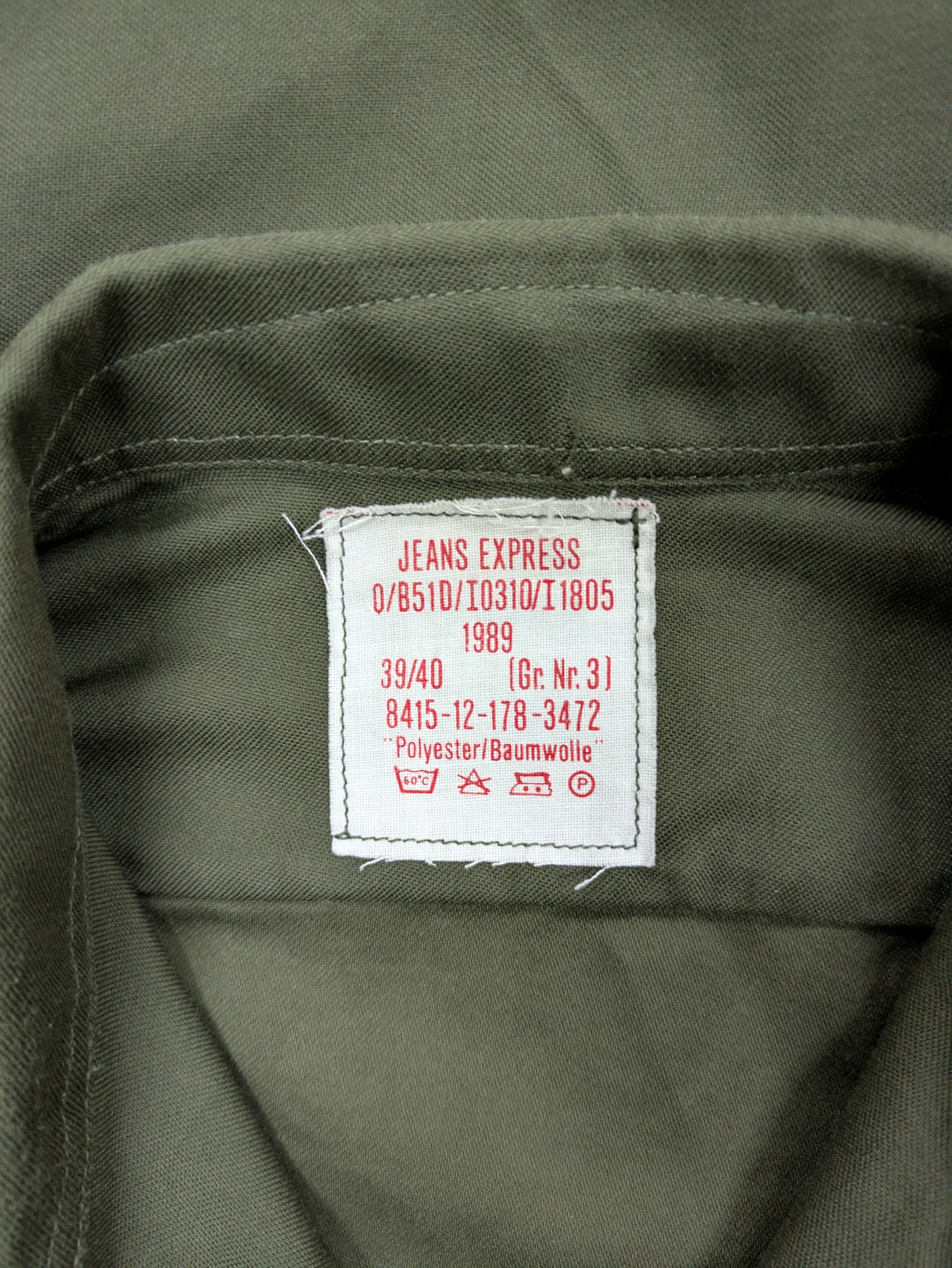 1989 West German Military Shirt Khaki