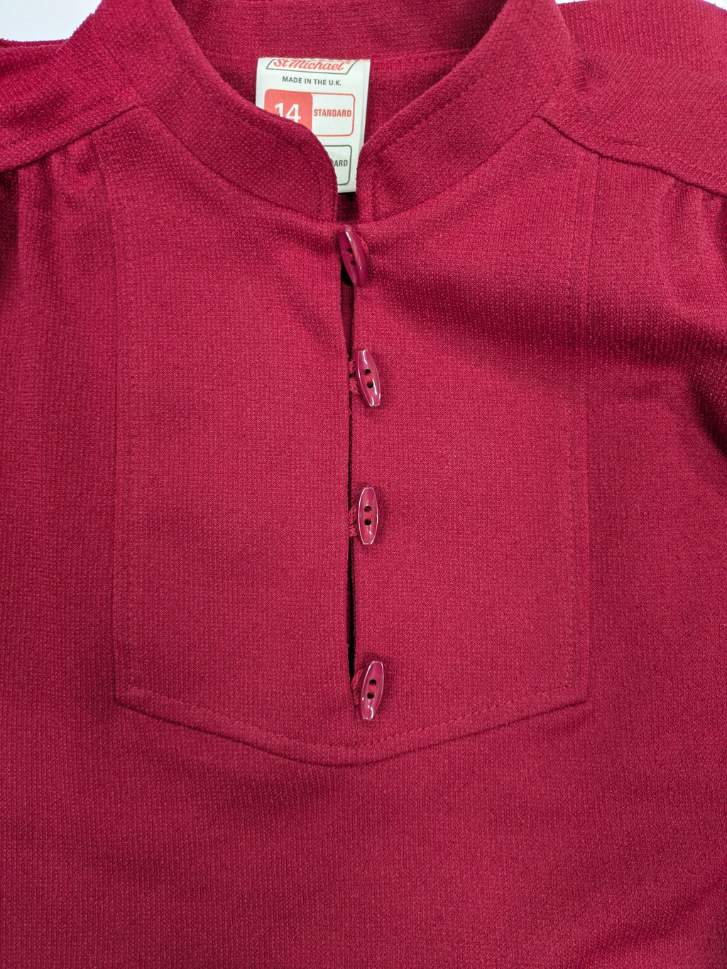 60's-80's St. Michael Red Midi Dress Red