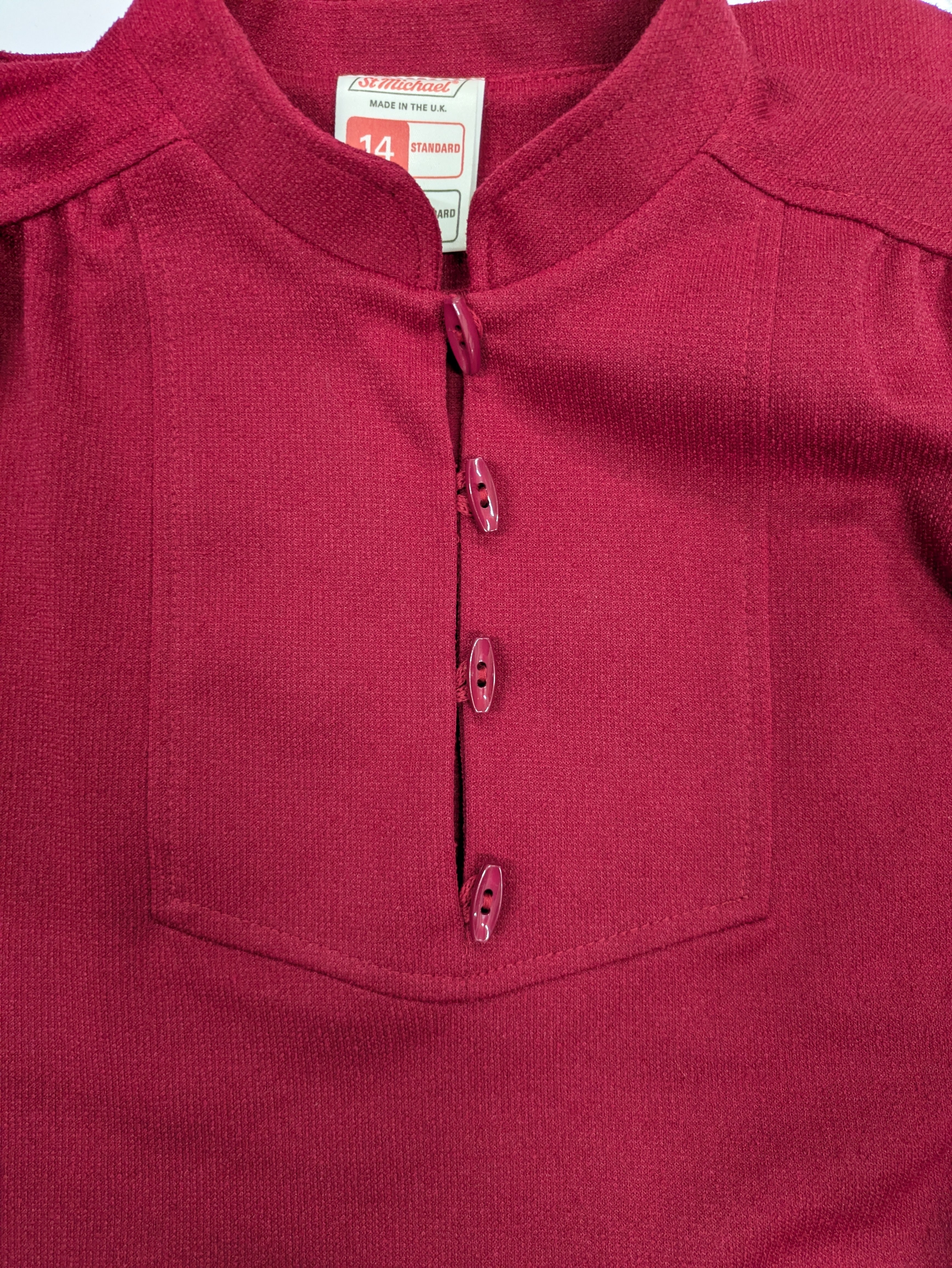 60's-80's St. Michael Red Midi Dress Red