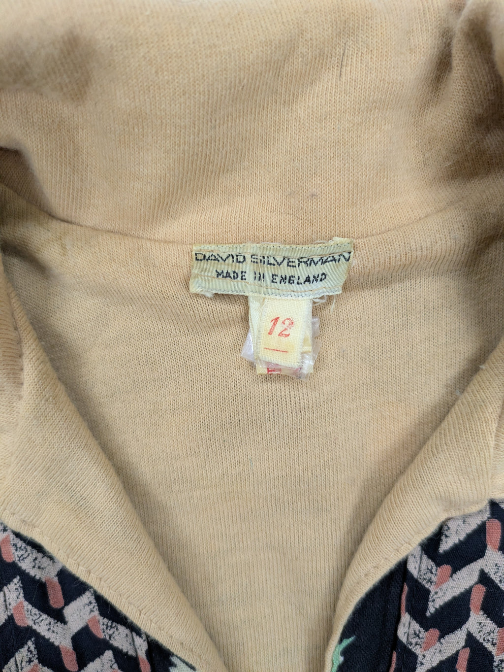70's David Silverman Afghan Style Dress Beige