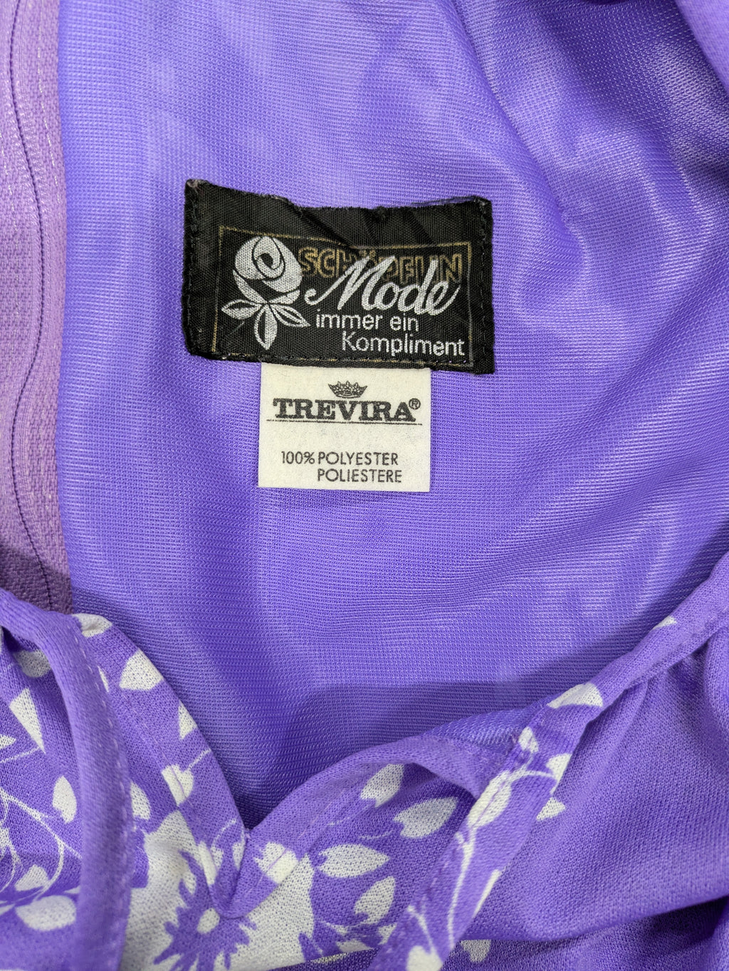 70's-80's Mode Trevira Pleated Midi Dress Purple
