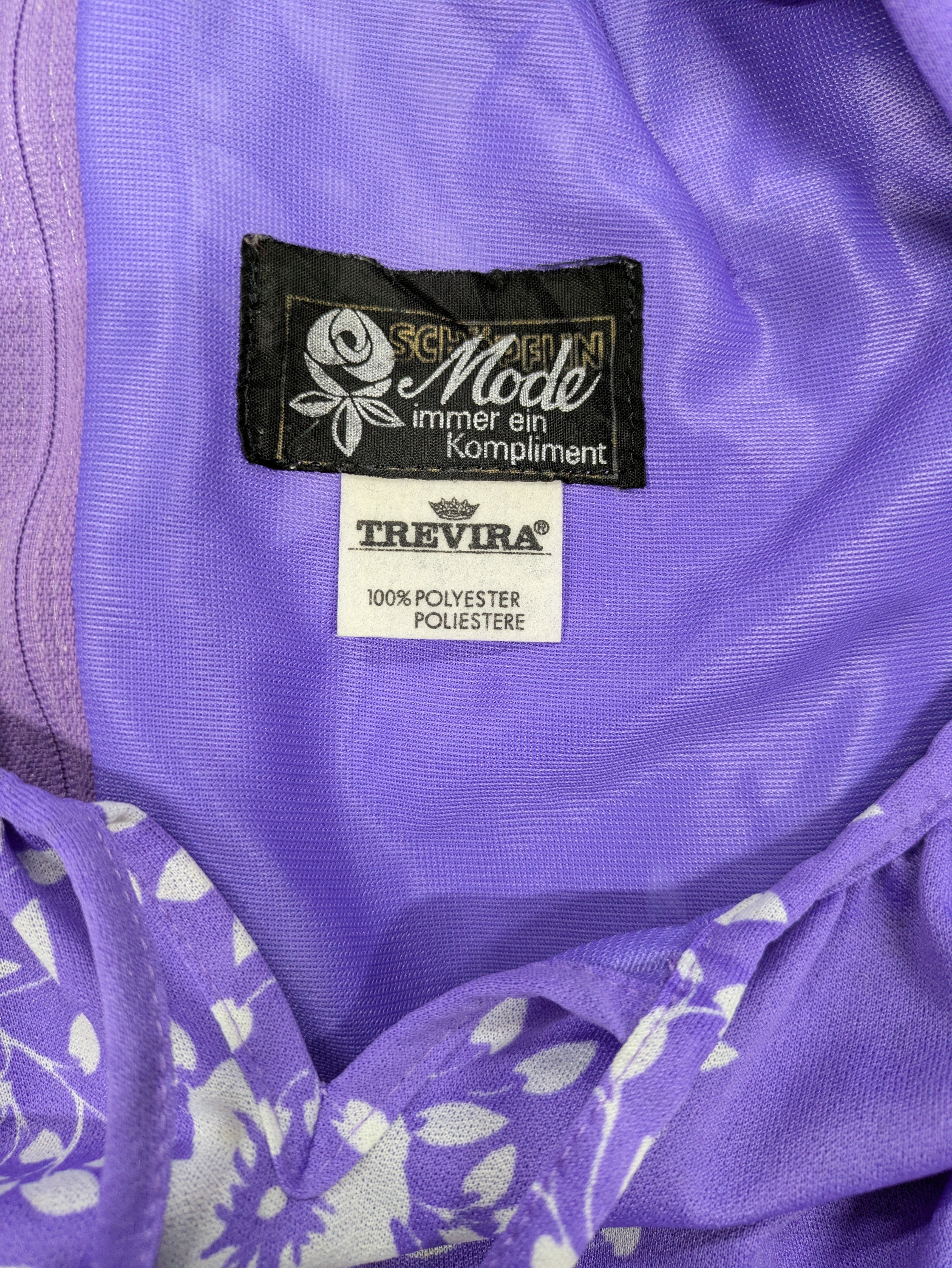 70's-80's Mode Trevira Pleated Midi Dress Purple