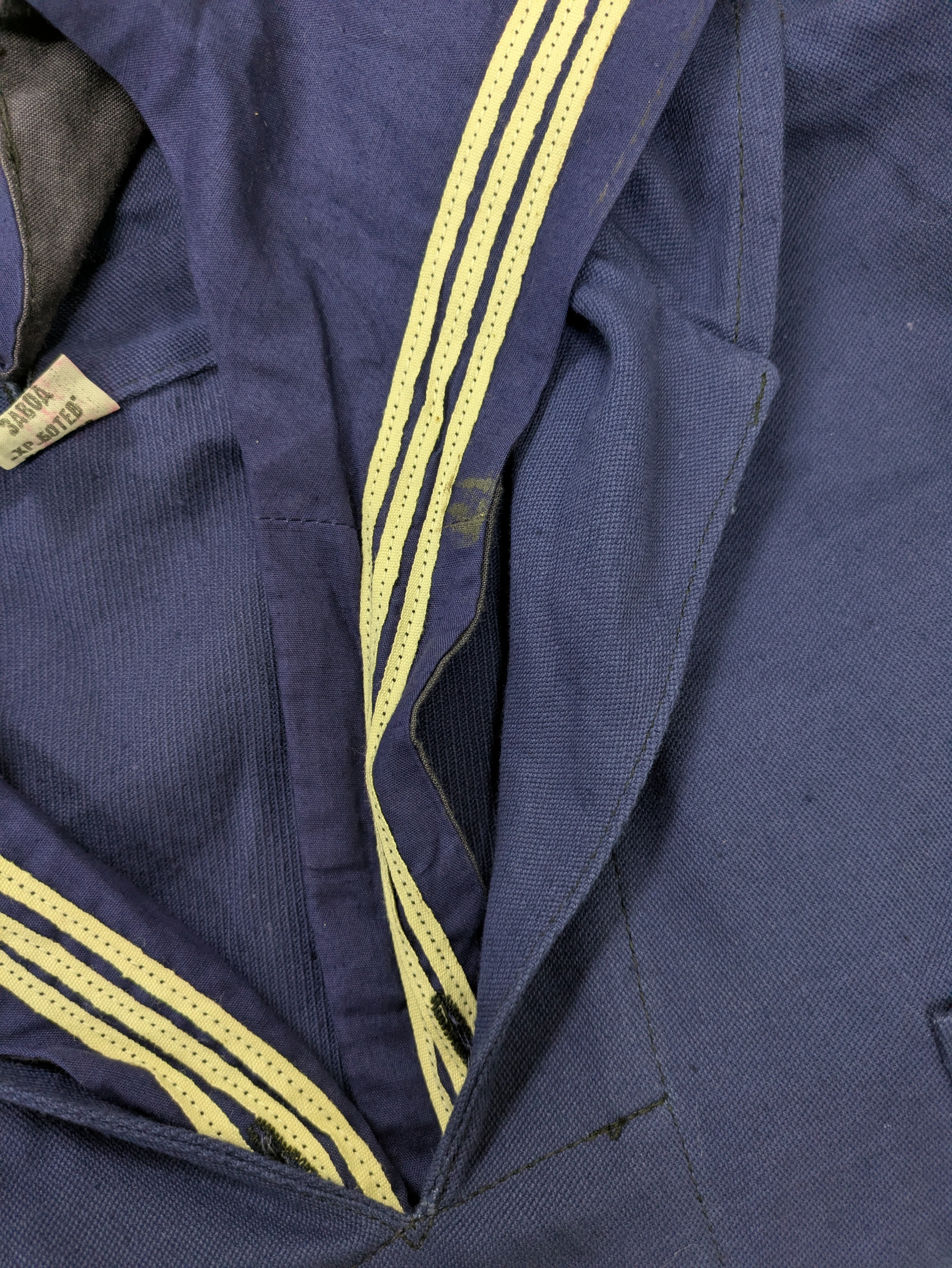 Vintage Bulgarian Navy Sailor Shirt Blue/Navy