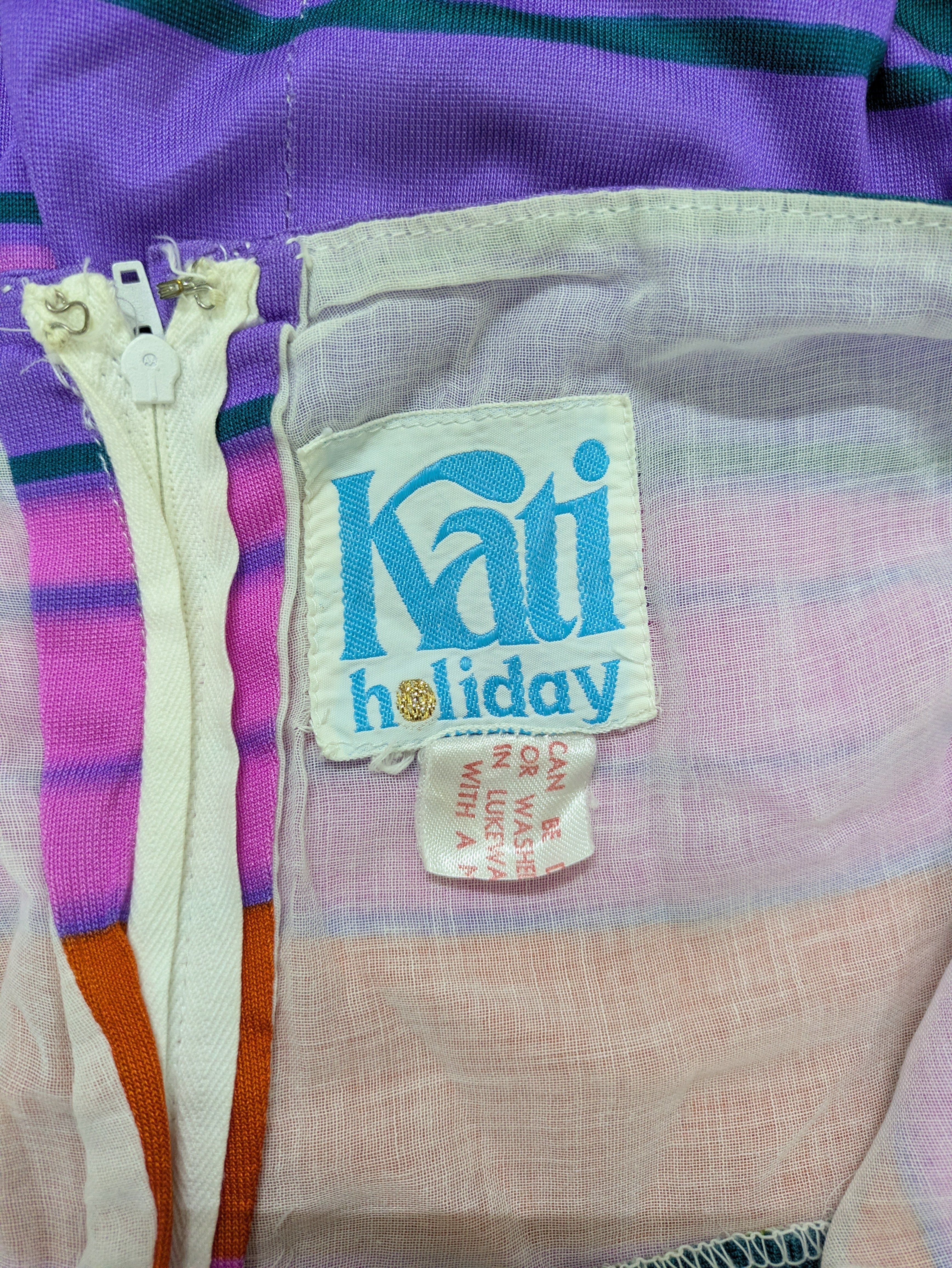 70's Kati holiday Rainbow Stripe Dress Rainbow