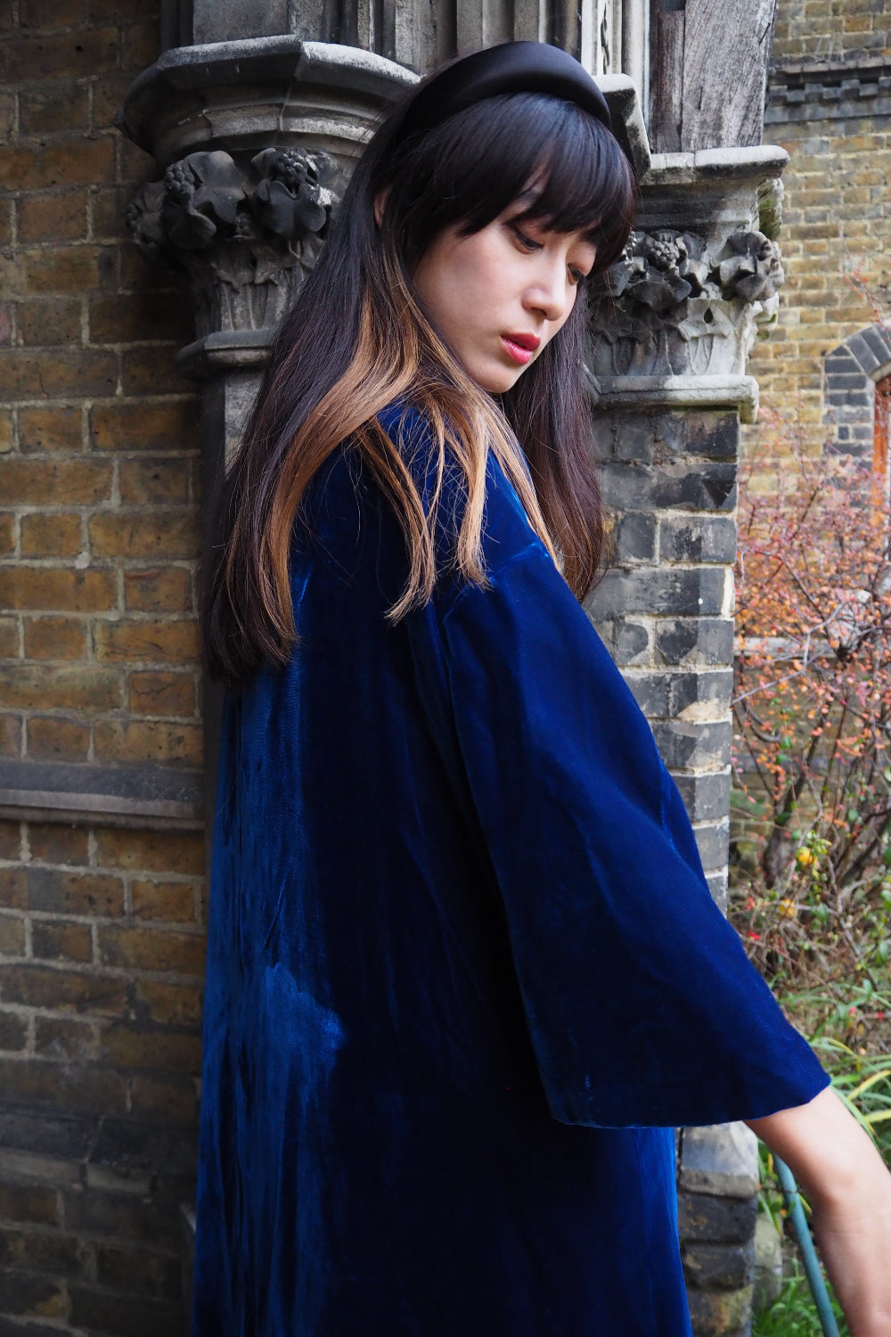 70s Vintage Blue Velvet Opera Cape - European Evening Wear