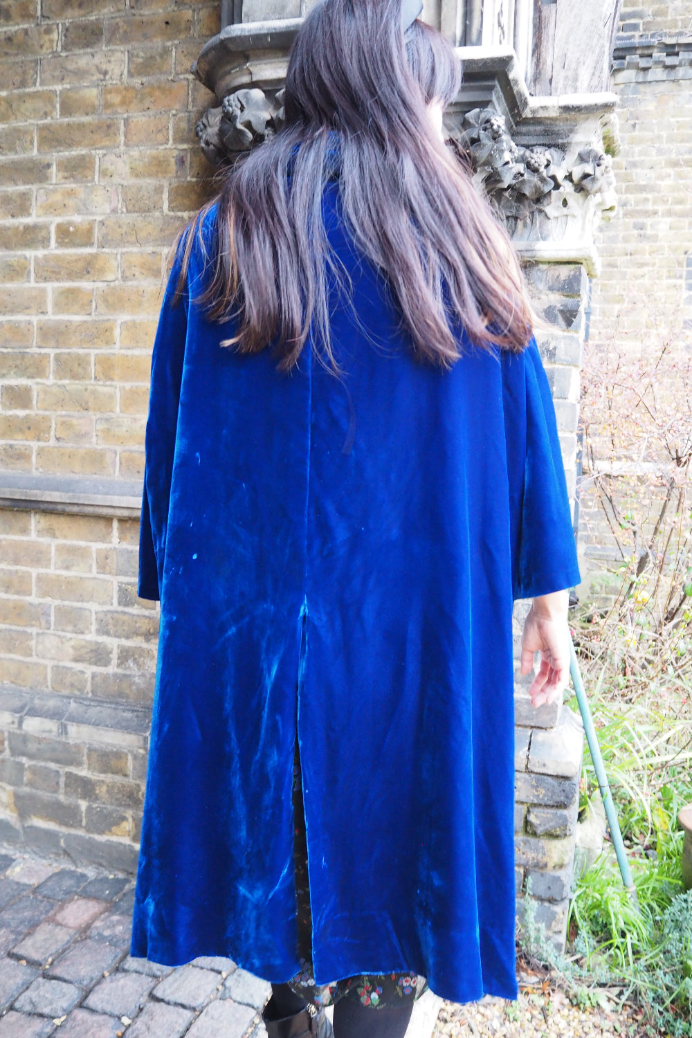 70s Vintage Blue Velvet Opera Cape - European Evening Wear
