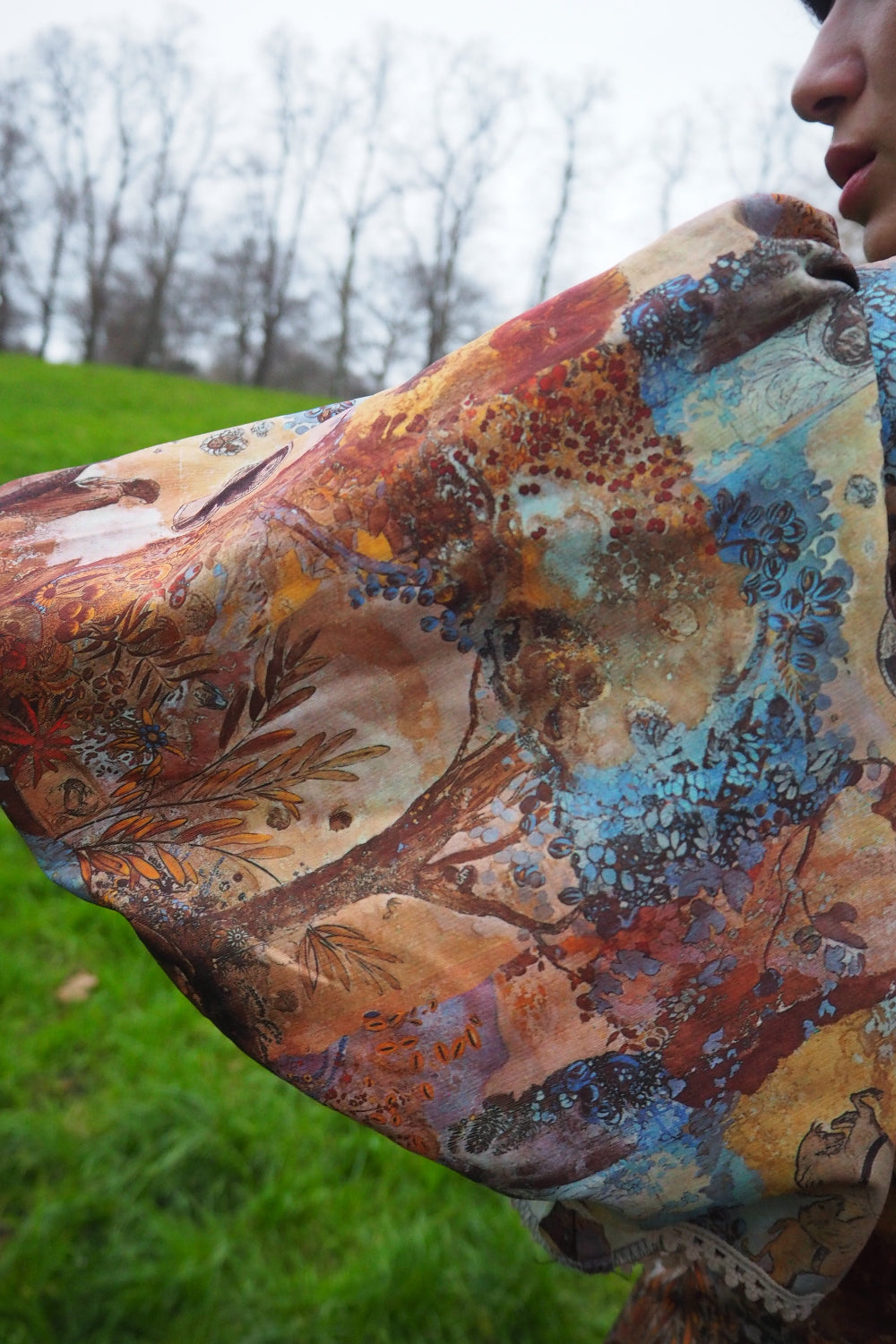 70s Vintage Artistic Maxi dress