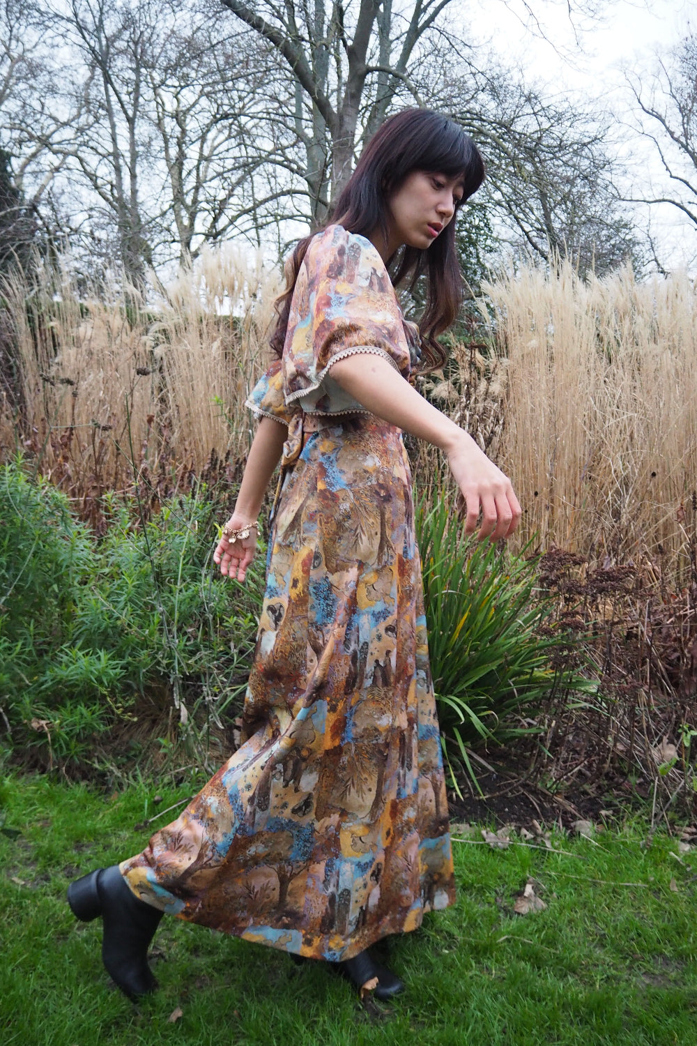 70s Vintage Artistic Maxi dress