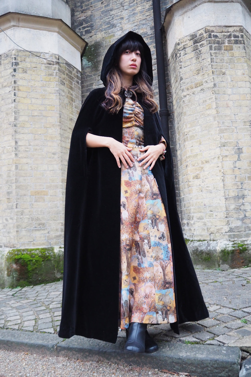 60's Vintage Raymond of London long velvet cape