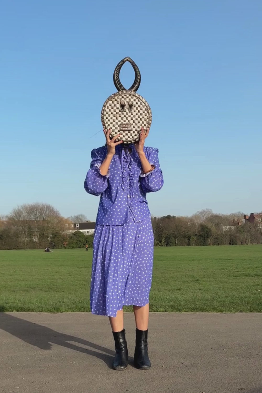 70's-80's Blue Violet Two-Piece Set
