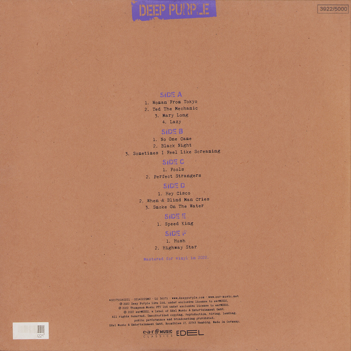 LIVE IN HONG KONG 2001|DEEP PURPLE