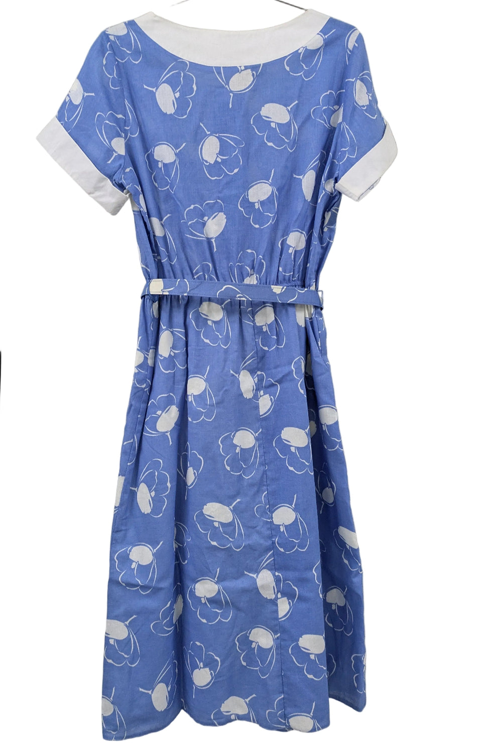 70's Vintage Susan Barry London Floral Cotton Midi Dress with Belt