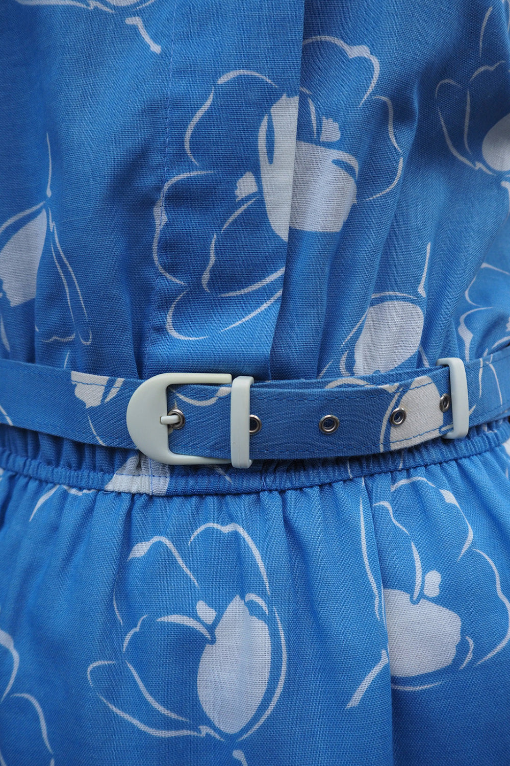 70's Vintage Susan Barry London Floral Cotton Midi Dress with Belt